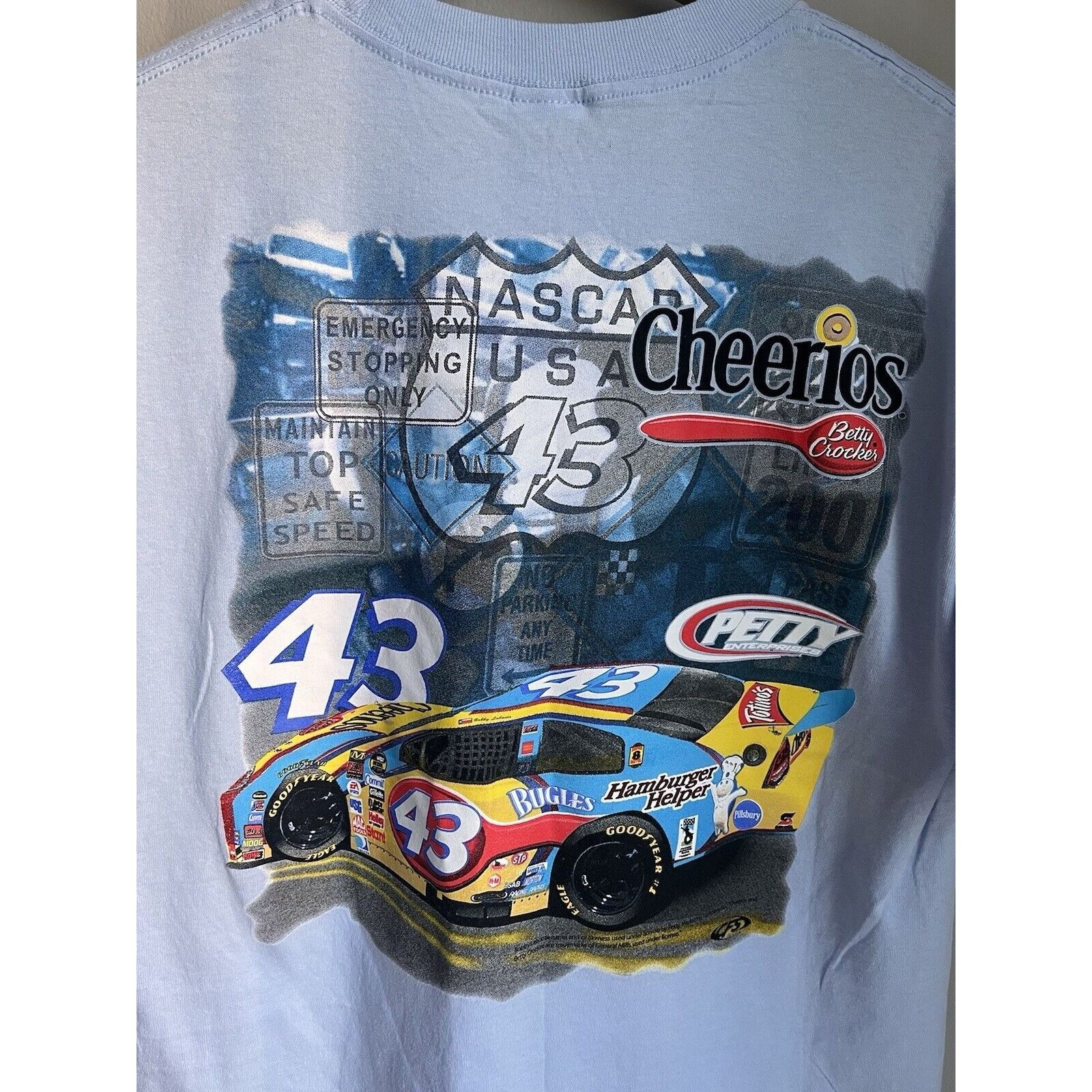 NASCAR NEW VINTAGE NASCAR LABONTE #43 CHEERIOS BLUE T SHIRT SIZE L Size US L / EU 52-54 / 3 - 4 Thumbnail