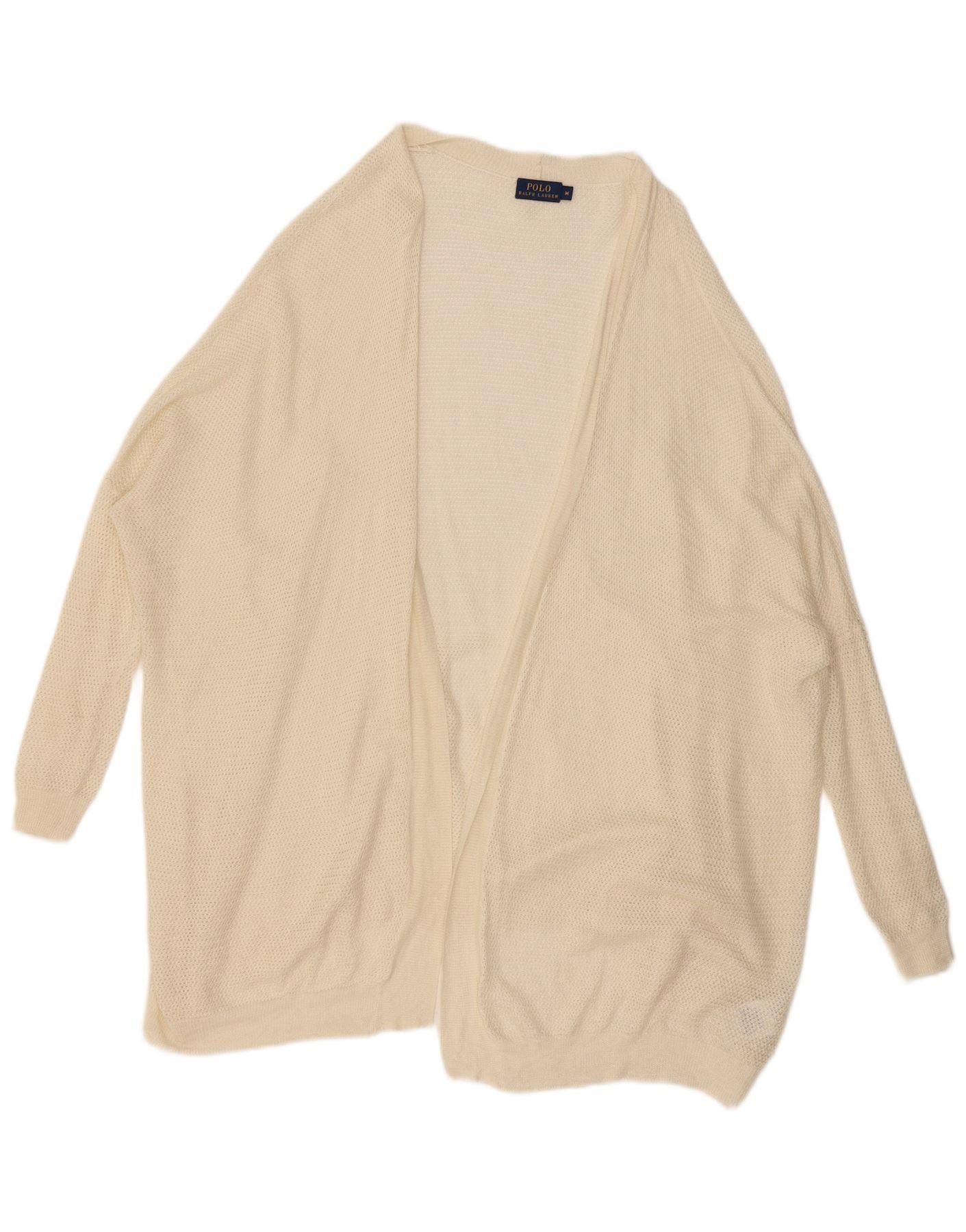 Polo Ralph Lauren Womens 3/4 Sleeve Cardigan Sweater UK 14 Medium Beige Size XXL / US 16-18 / IT 52-54 - 1 Thumbnail