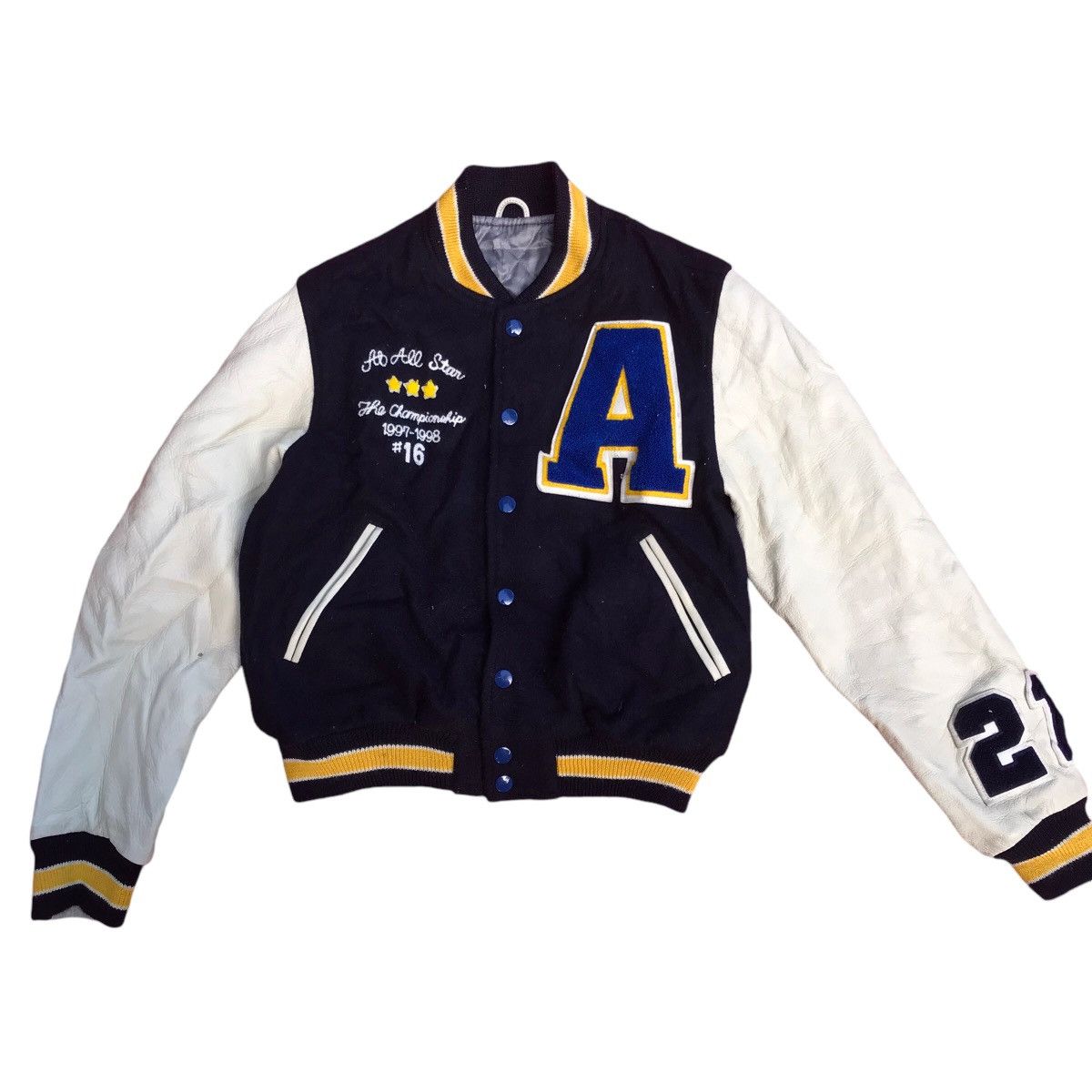 Vintage AT JAPANESE VARSITY LEATHER SLEEVE JACKET Size US XS / EU 42 / 0 - 1 Thumbnail