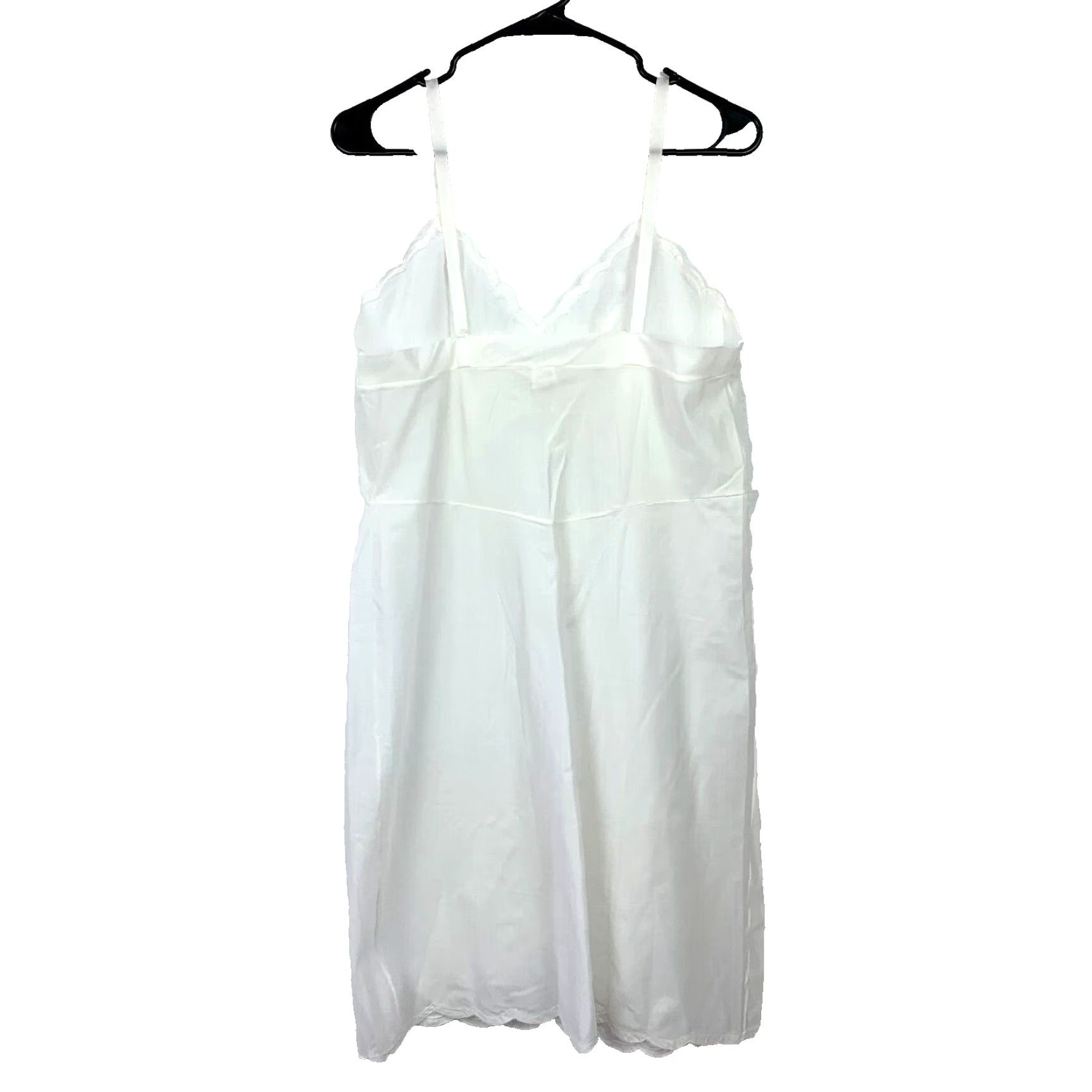 Vintage VINTAGE Movie Star White Nylon Bow Embroidered Slip 38 Size 38 White Nylon Slip 1960s Size ONE SIZE - 3 Thumbnail