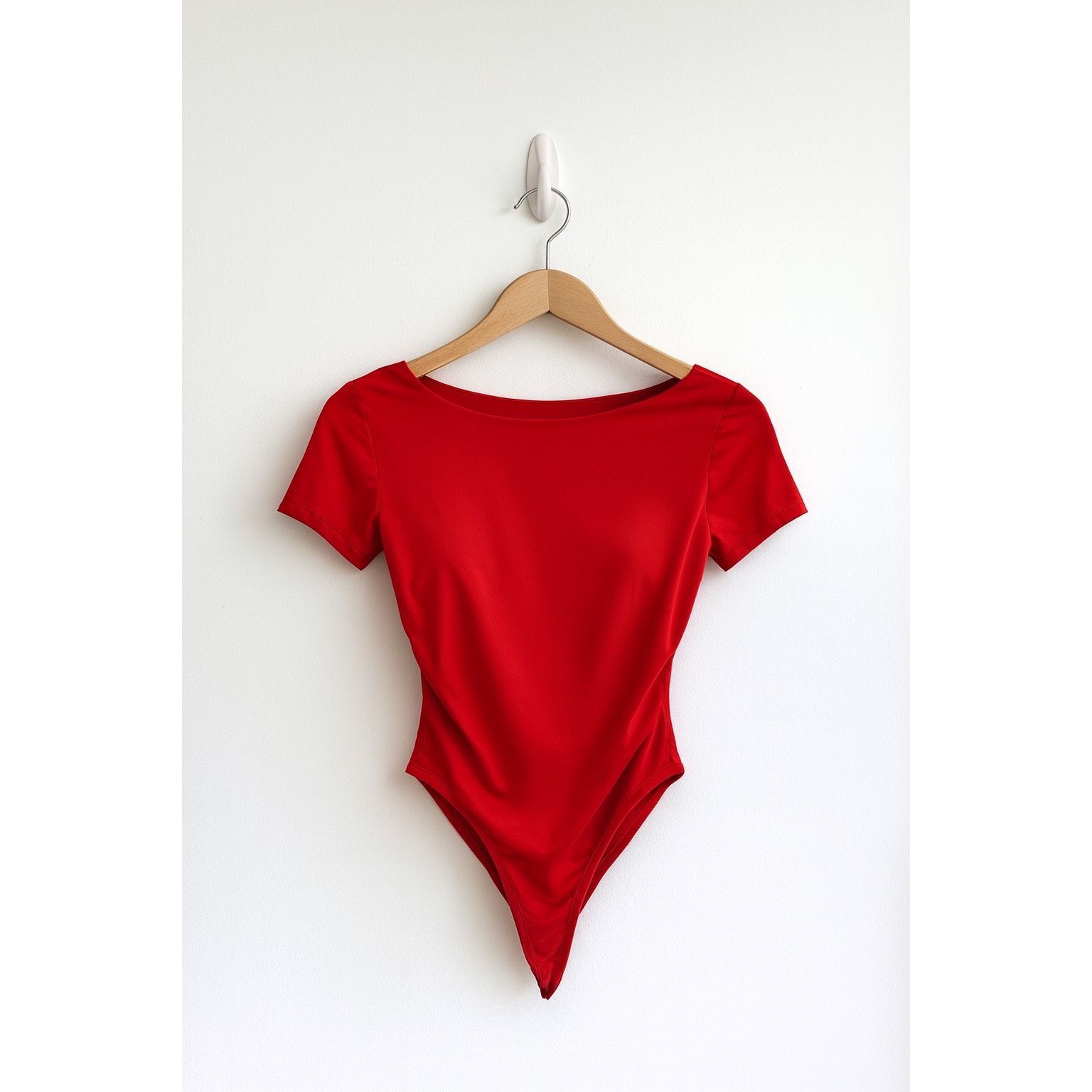 Other Qinsen Red Square Neck Short Sleeve Bodysuit Size M / US 6-8 / IT 42-44 - 4 Thumbnail