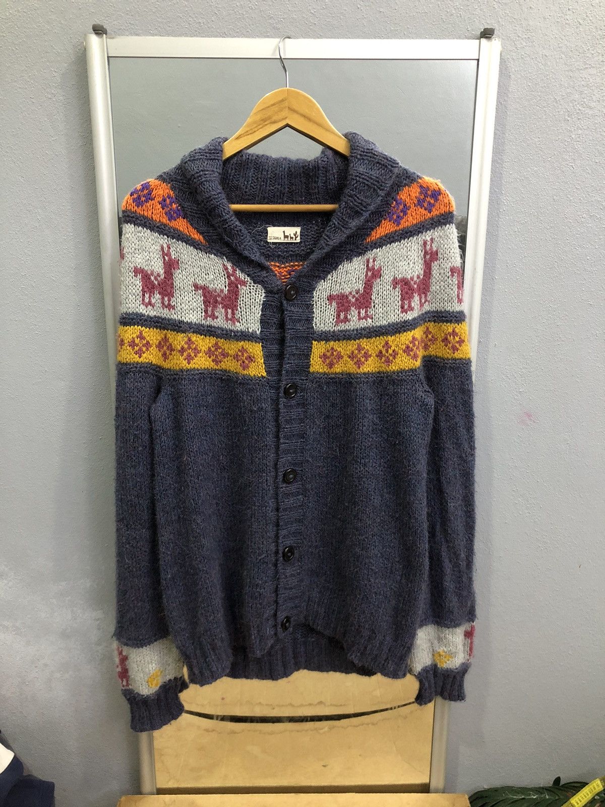 Japanese Brand Titicaca Alpaca Wool Llama Knit Cardigan Vintage Size US M / EU 48-50 / 2 - 1 Thumbnail