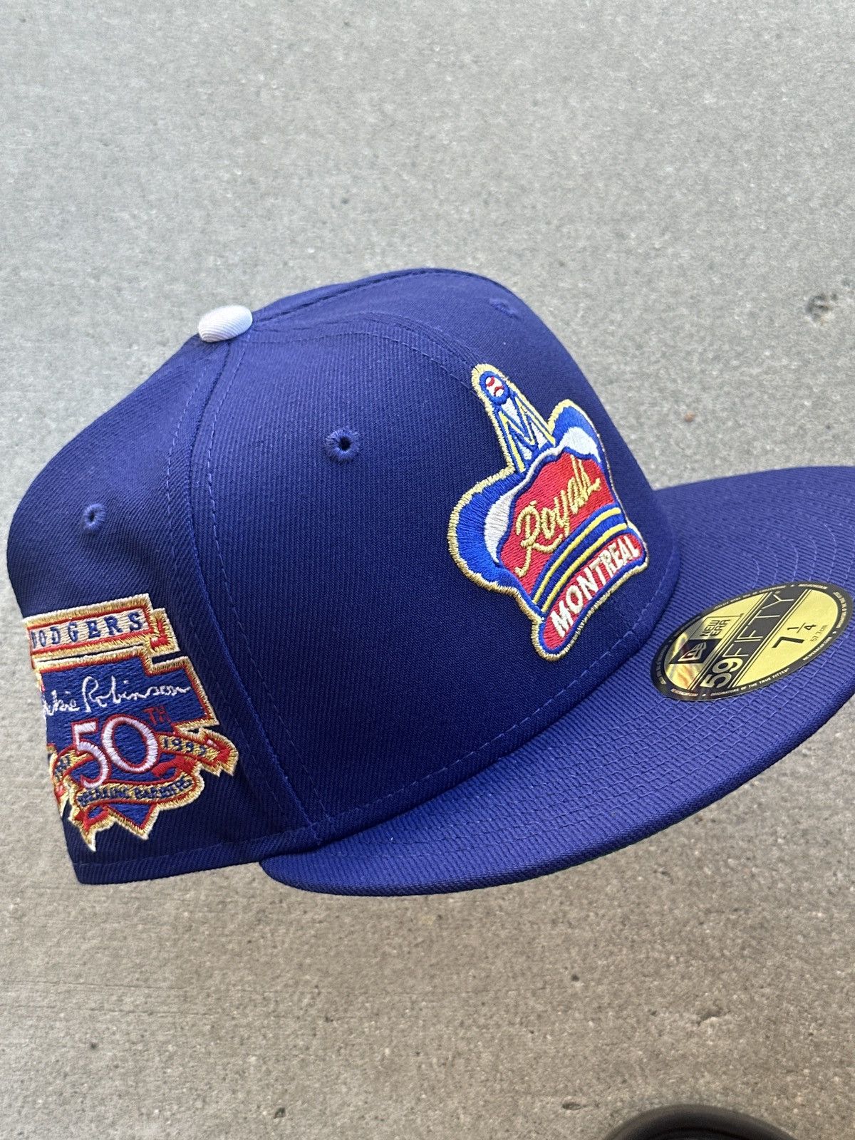 MLB × MyFitteds × New Era Montreal Royals Brooklyn Dodgers Jackie Robinson Hat 7 1/4 Size ONE SIZE - 1 Thumbnail