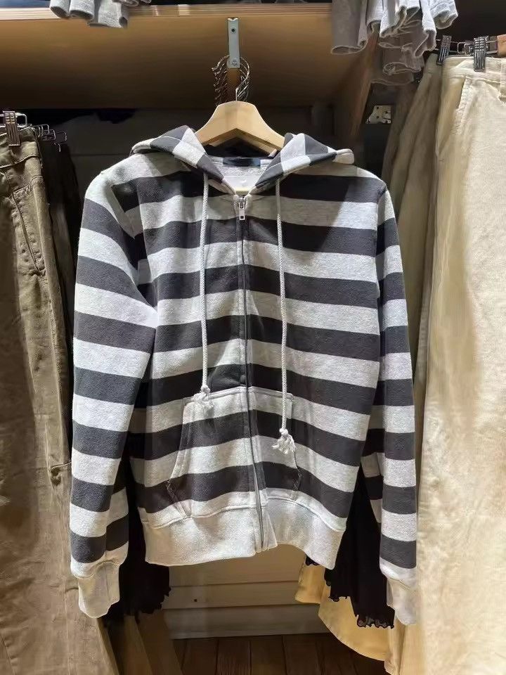 Japanese Brand Striped Patchwork Zip-up Hoodie Size US M / EU 48-50 / 2 - 1 Thumbnail
