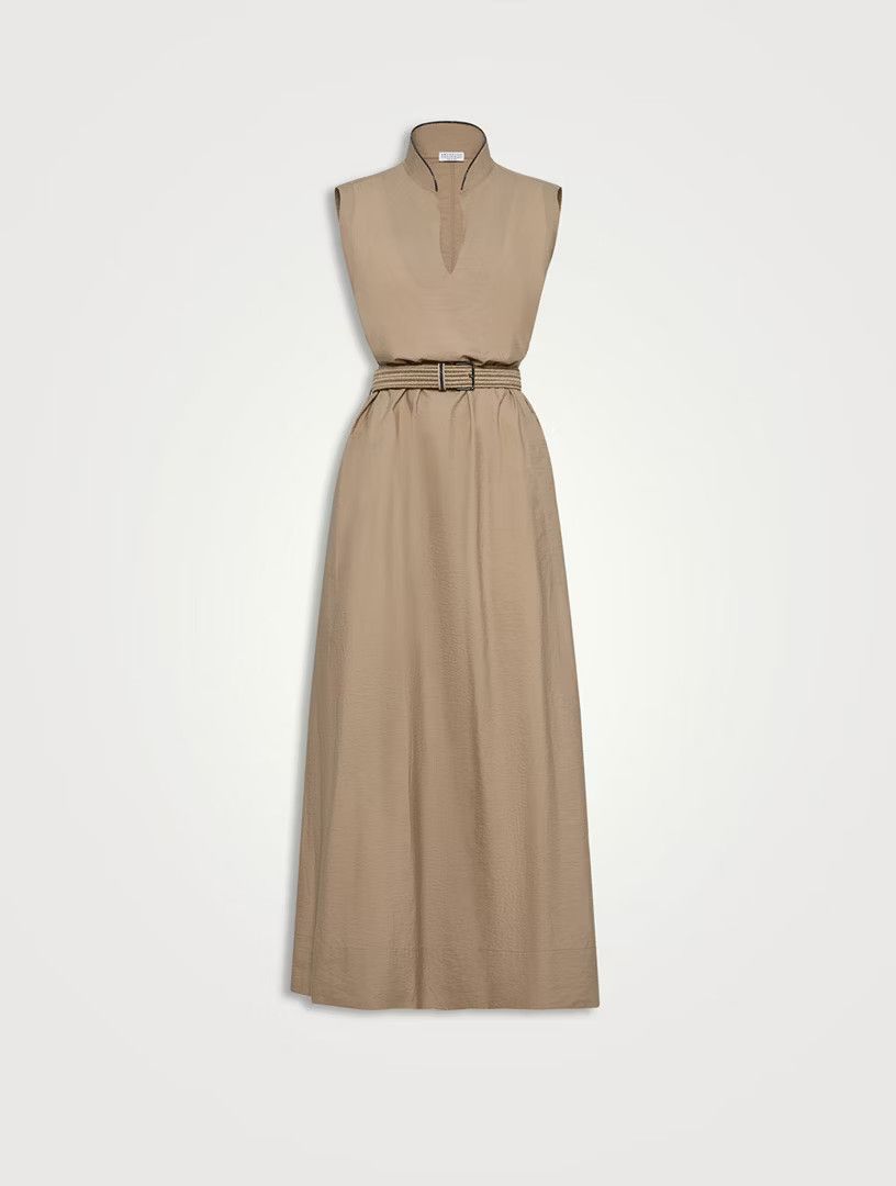Brunello Cucinelli o1la1rc1a0425 Denim Dress in Almond Beige Size L / US 10 / IT 46 - 1 Thumbnail
