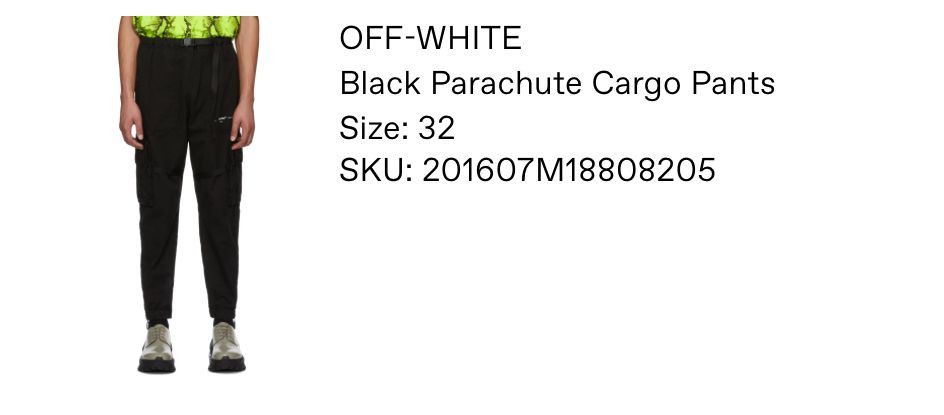 Off-White OFF-WHITE S/S 2020 Parachute Cargo Pants Black Size US 32 / EU 48 - 7 Thumbnail