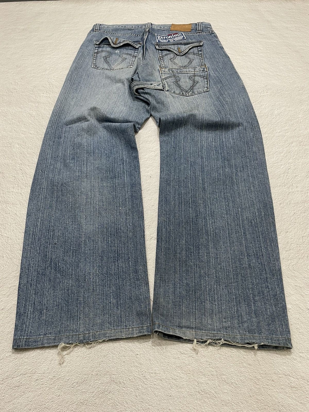 If Six Was Nine × Japanese Brand 2000s Geronimo Baggy Jeans Patch India Size US 33 - 6 Thumbnail