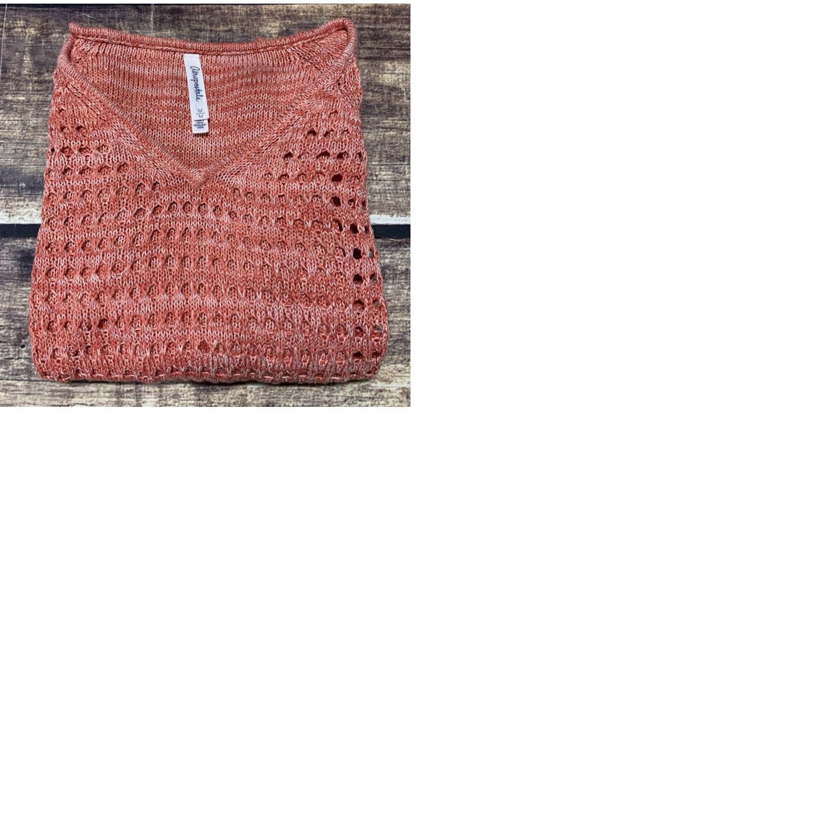 Aeropostale Aeropostale Pullover Shirt Womens M Peachy Pink White Open Holes Front Design Size M / US 6-8 / IT 42-44 - 10 Thumbnail