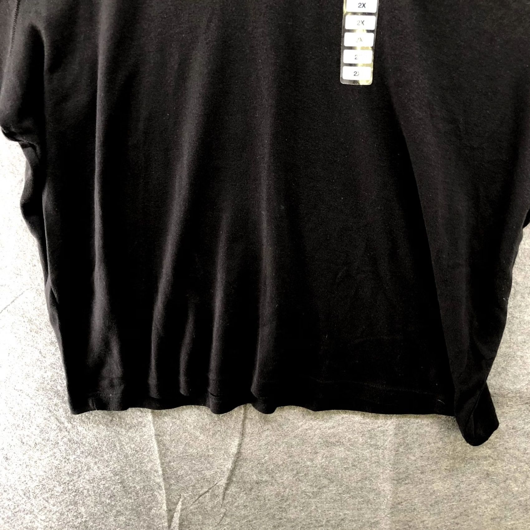 MooRER VTG Jennifer Moore Black Short Sleeve T Shirt Womens 2X Cotton Knit V-neck T-Shirt Womens 2X Black Knit V-Neck Basic Casual Shirt Size XXL / US 16-18 / IT 52-54 - 4 Thumbnail