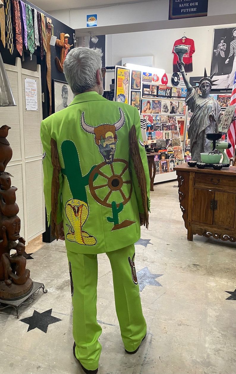 Other Men 2PC Customized cactus, snakes embroidery western outfit Size 40L - 5 Thumbnail