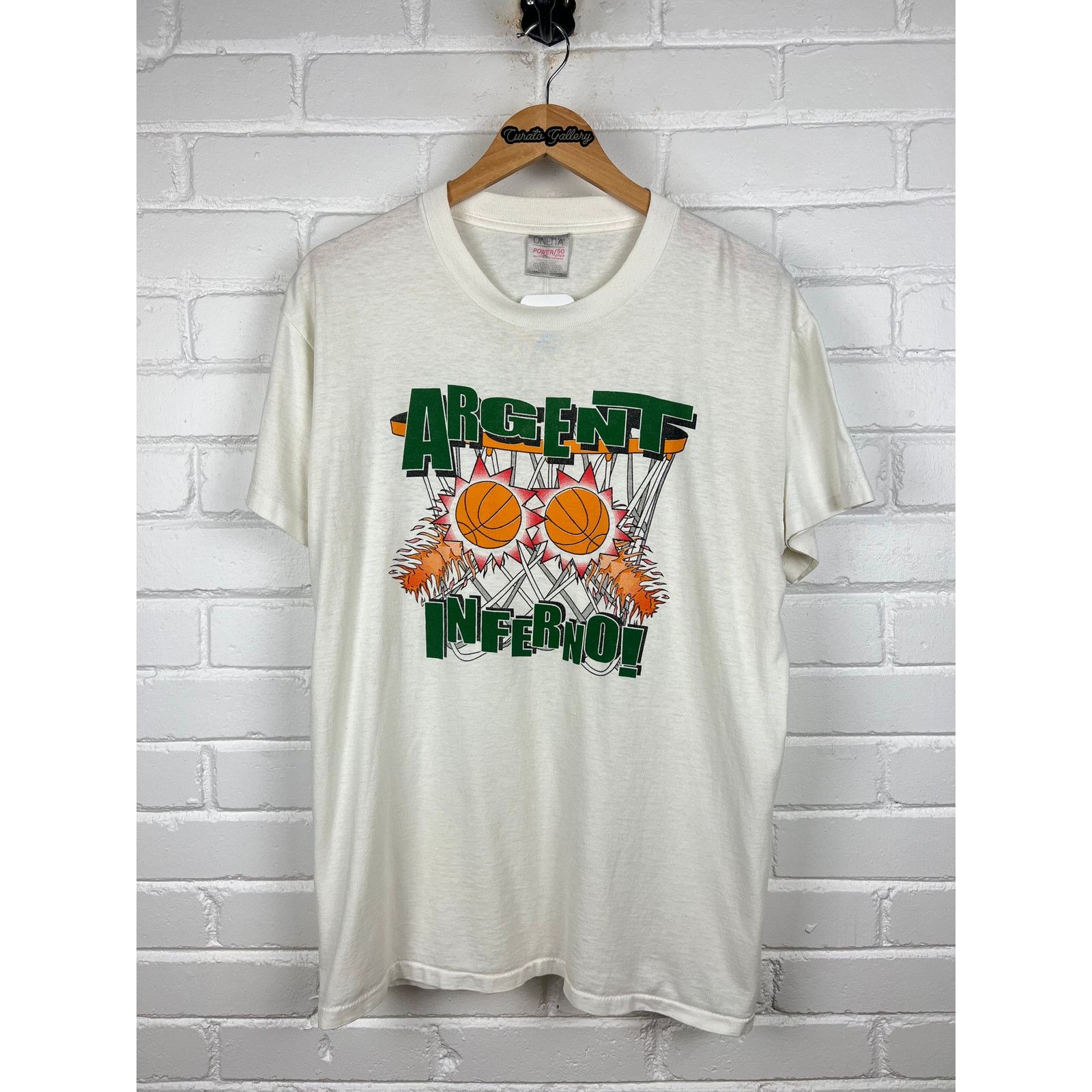 Vintage Vintage 90s Argent Inferno Basketball Flames Sports Tee L Size US L / EU 52-54 / 3 - 1 Thumbnail
