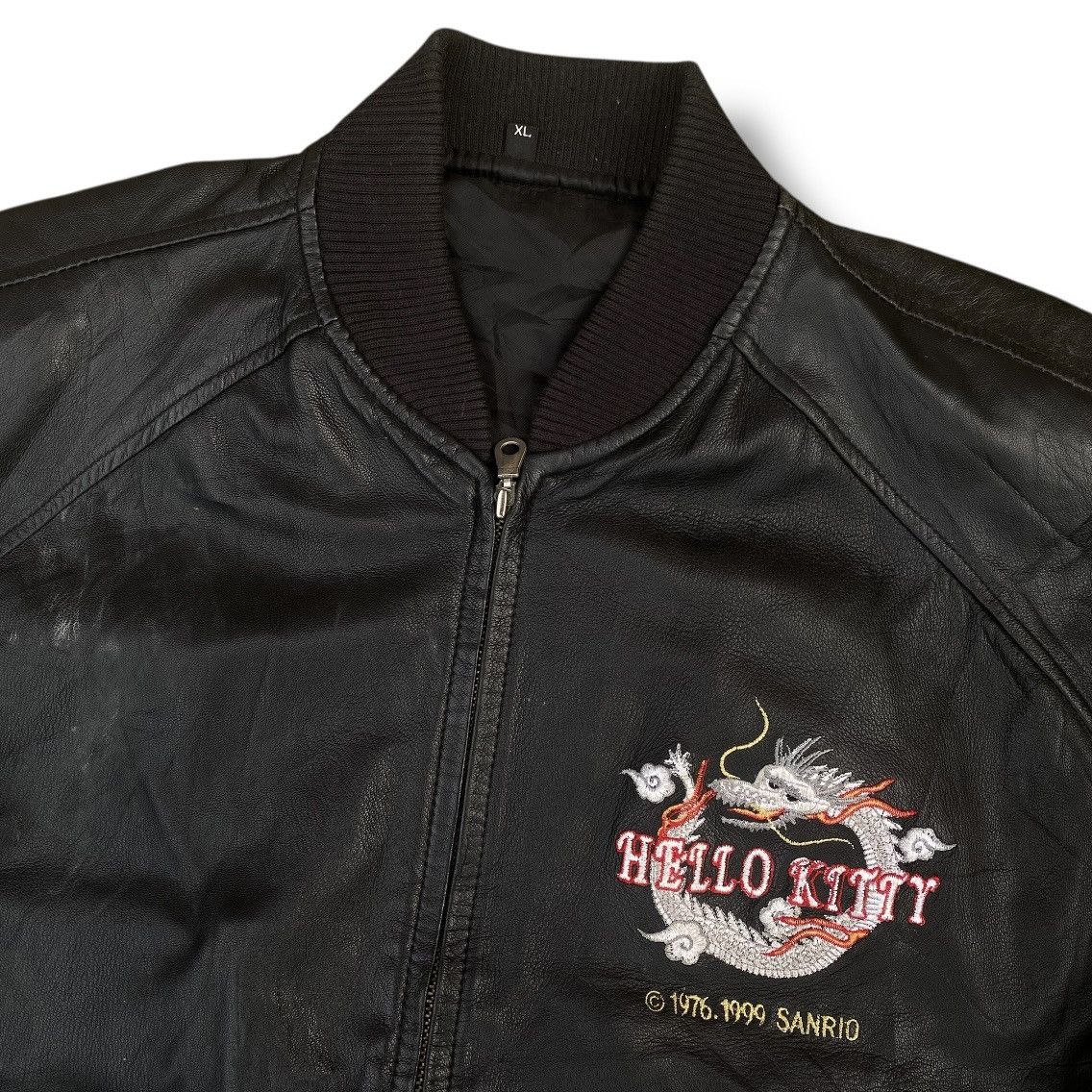 Anime Vintage 90s Hello Kitty Sukajan Genuine Leather Jacket Size US L / EU 52-54 / 3 - 3 Thumbnail