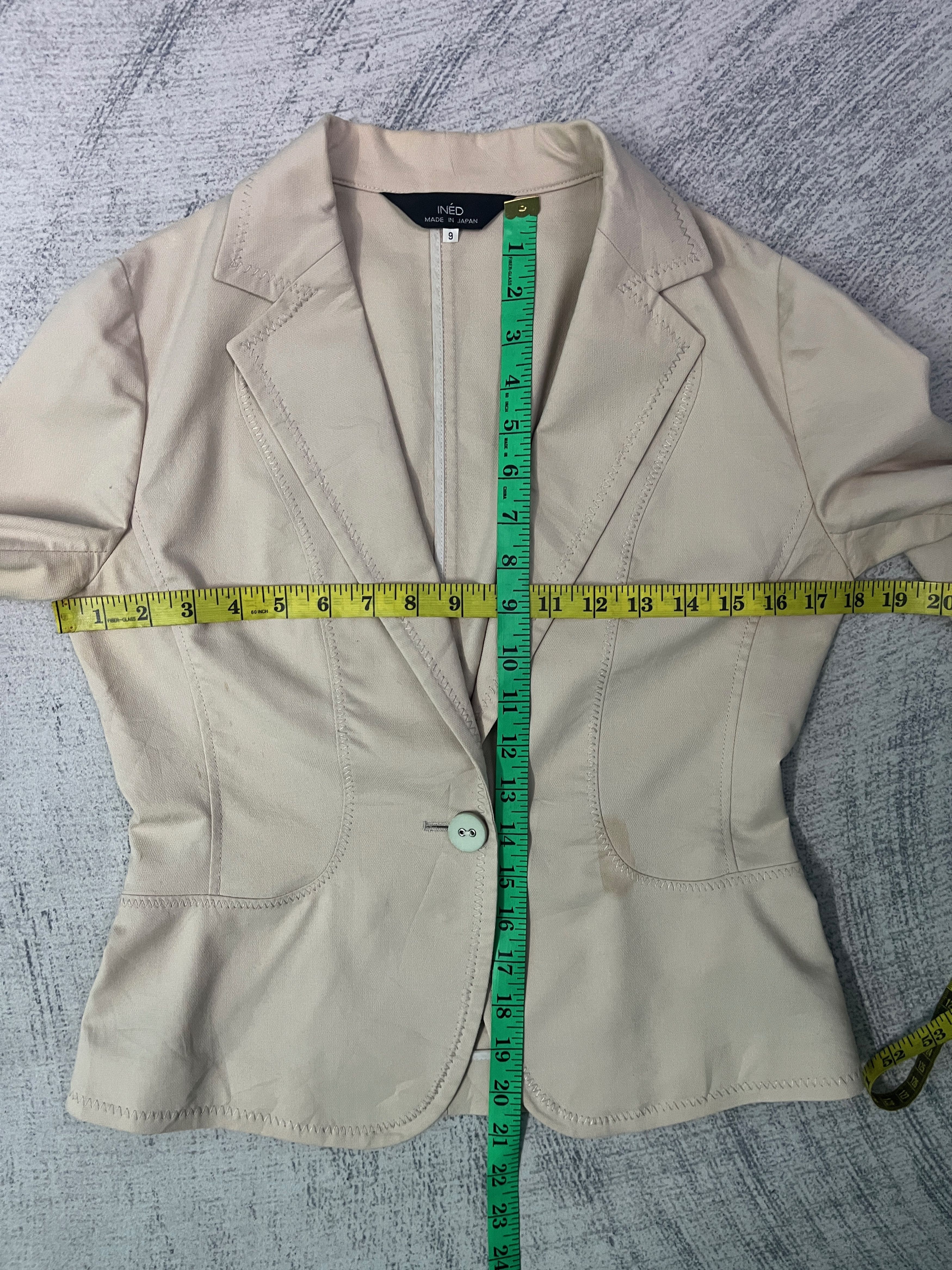 Japanese Brand Ined Single Button Blazer Jacket Beige Yohji Yamamoto Size S / US 4 / IT 40 - 14 Thumbnail