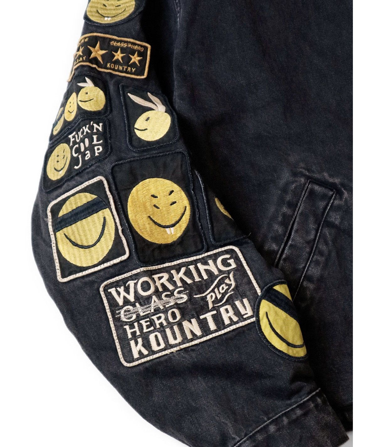 Kapital 14OZ denim DRIZZLER JACKET smiley Anarchy remake stk size 2 Size US M / EU 48-50 / 2 - 18 Thumbnail