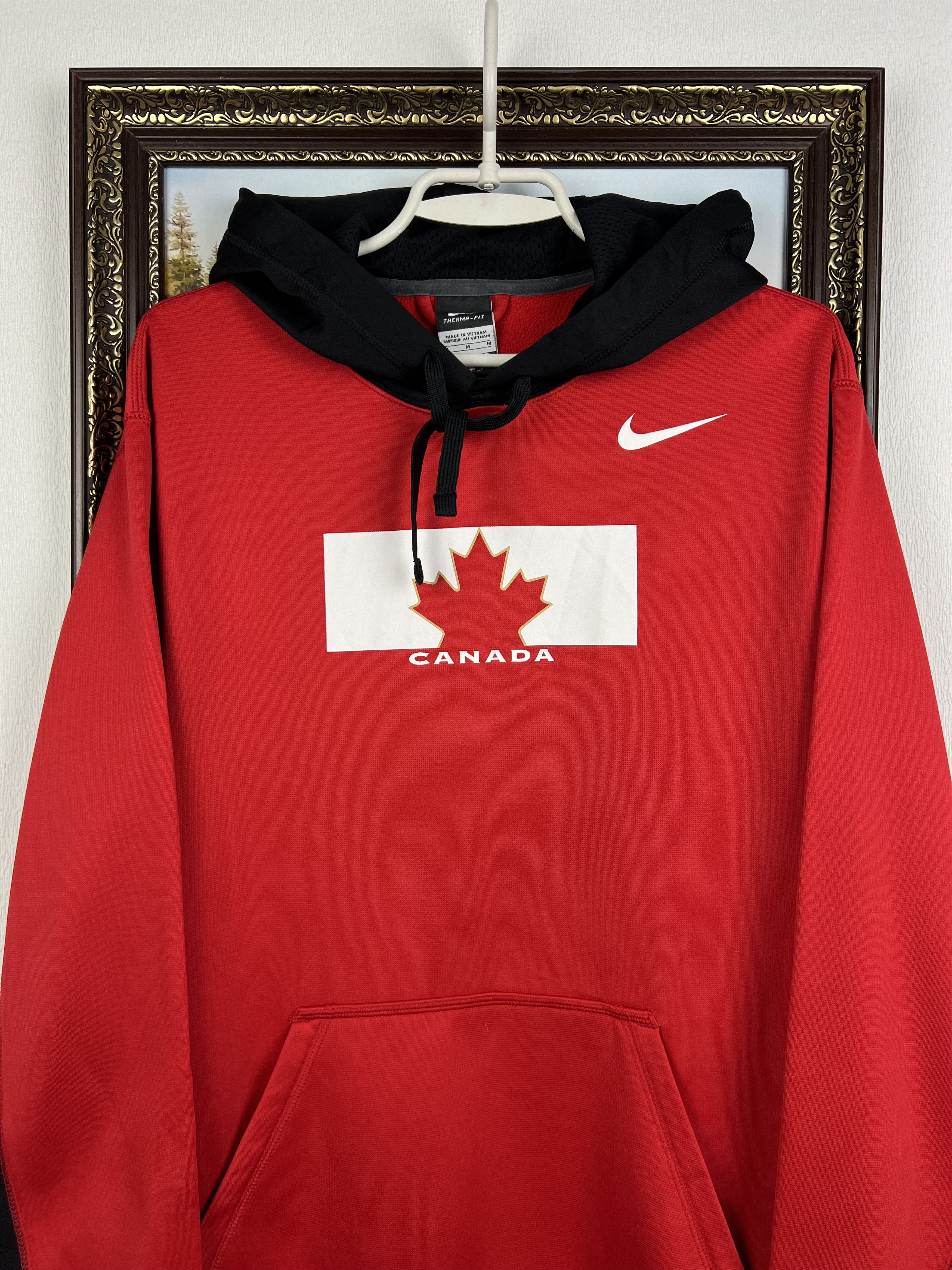Nike Vintage Nike Canada Ice Hockey Hoodie Jacket Track Top Rare Size US M / EU 48-50 / 2 - 2 Thumbnail