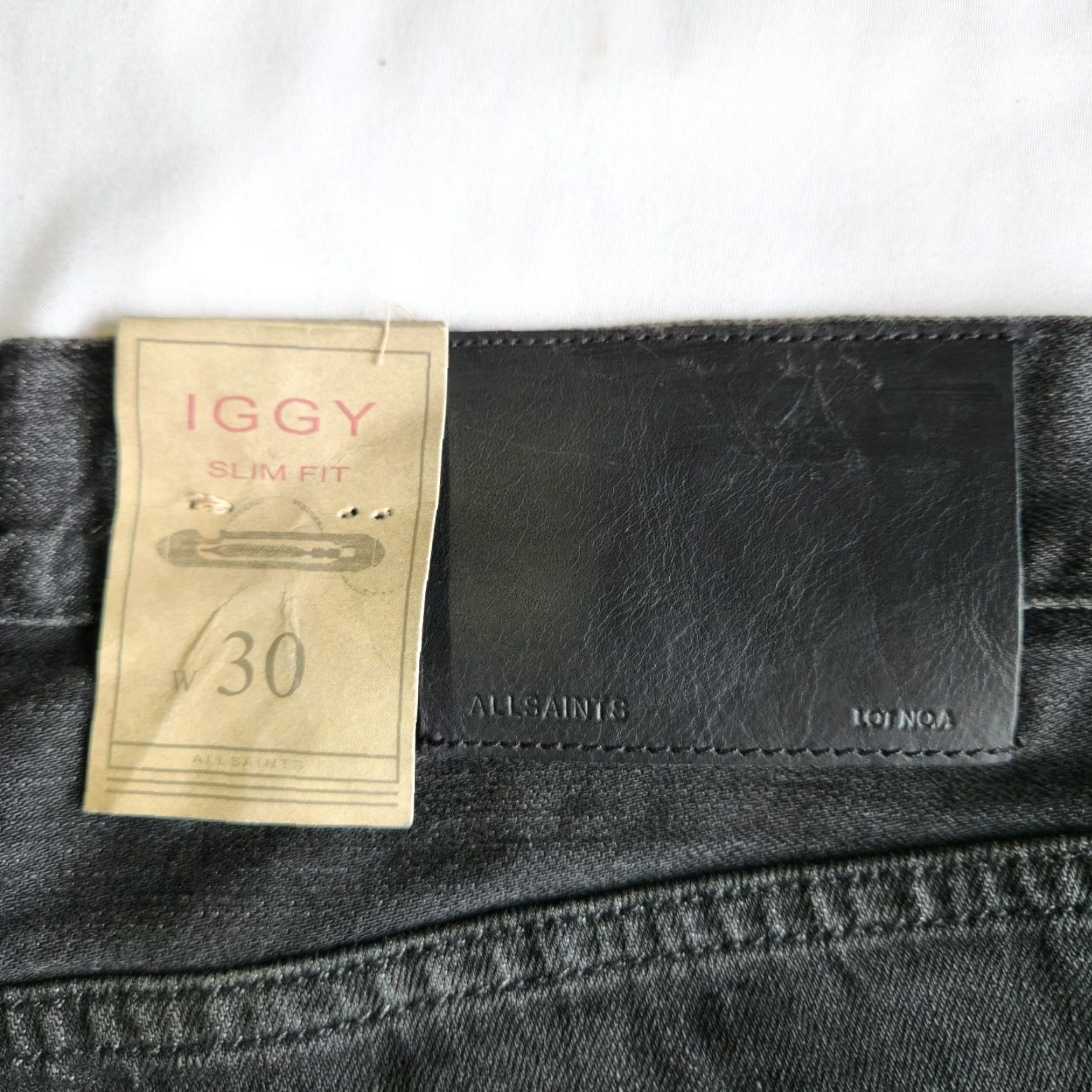 Allsaints AllSaints Iggy Slim Fit Jeans 30 Button Fly Denim Gray Dark Wash Men Regular Size US 30 / EU 46 - 4 Thumbnail