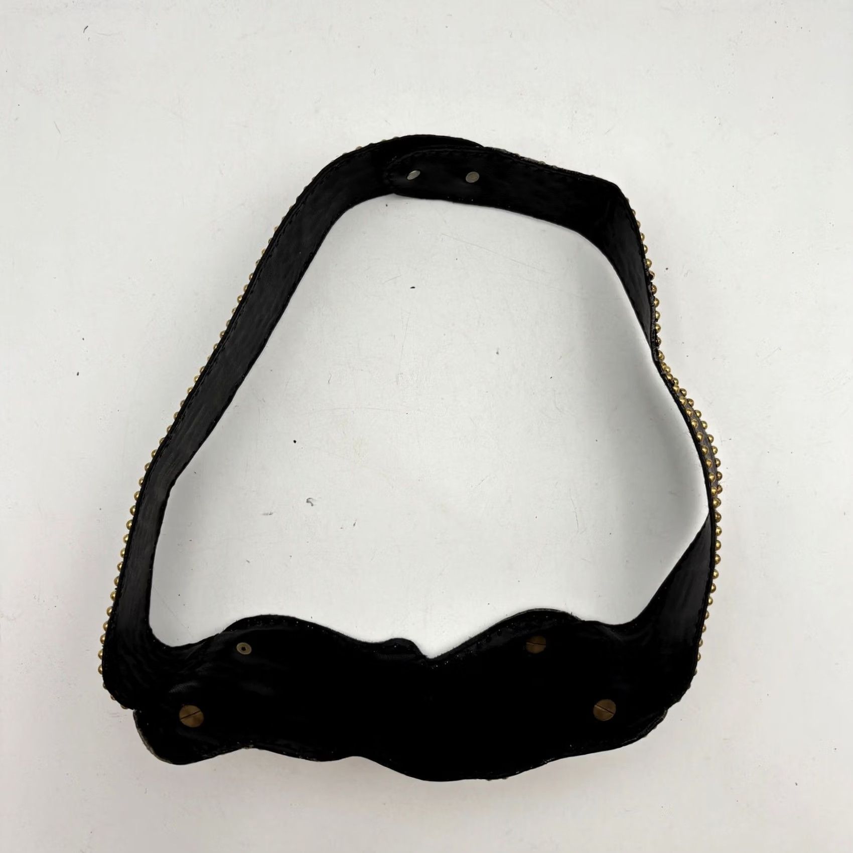 Vintage VINTAGE Leather Belt Black Leopard Buckle Studded Embossed 30" Size ONE SIZE - 5 Thumbnail