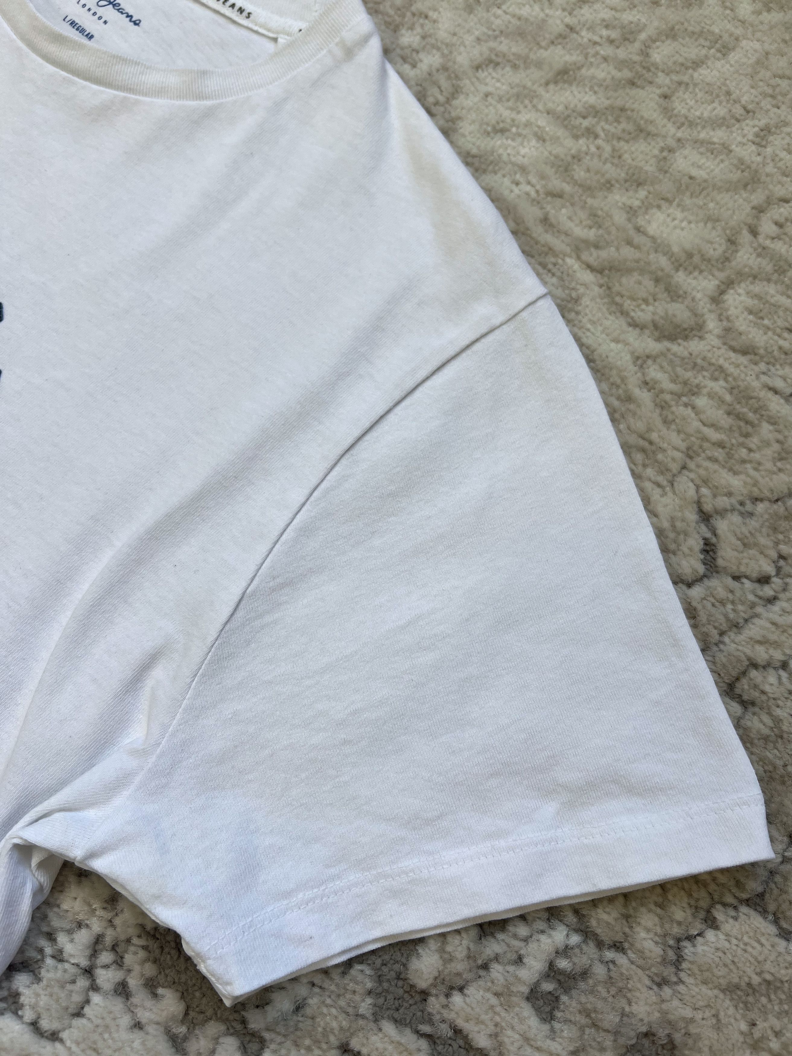 Pepe Jeans Pepe Jeans London White T-Shirt (L) Size US L / EU 52-54 / 3 - 8 Thumbnail