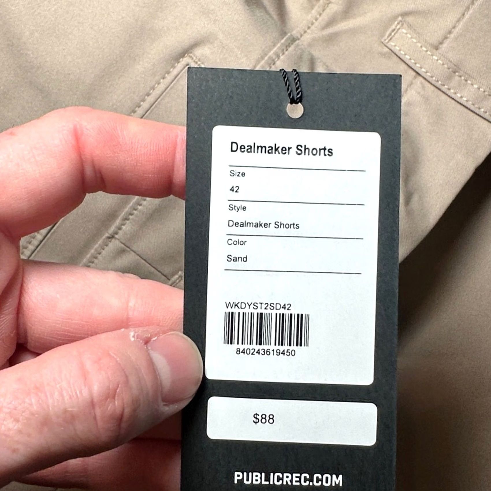 Vintage Public Rec Sand Dealmaker Performance Shorts - 42 Men Chino Regular Polyester 8in Inseam Tan NWT Size US 42 / EU 58 - 7 Thumbnail