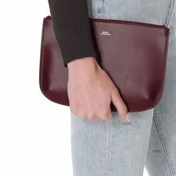 A.P.C. APC Portugal Thick Leather Minimal Utility Clutch Bag Size ONE SIZE - 1 Thumbnail