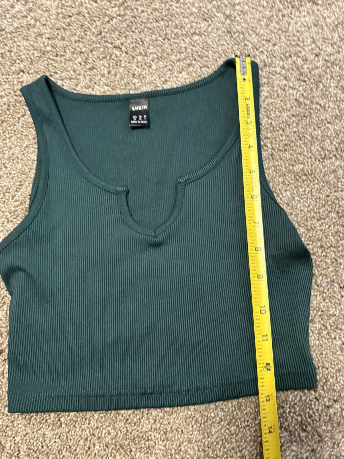 Shein (SHEIN) Green Scoop Neck Tank Top: Size XS Size XS / US 0-2 / IT 36-38 - 4 Thumbnail