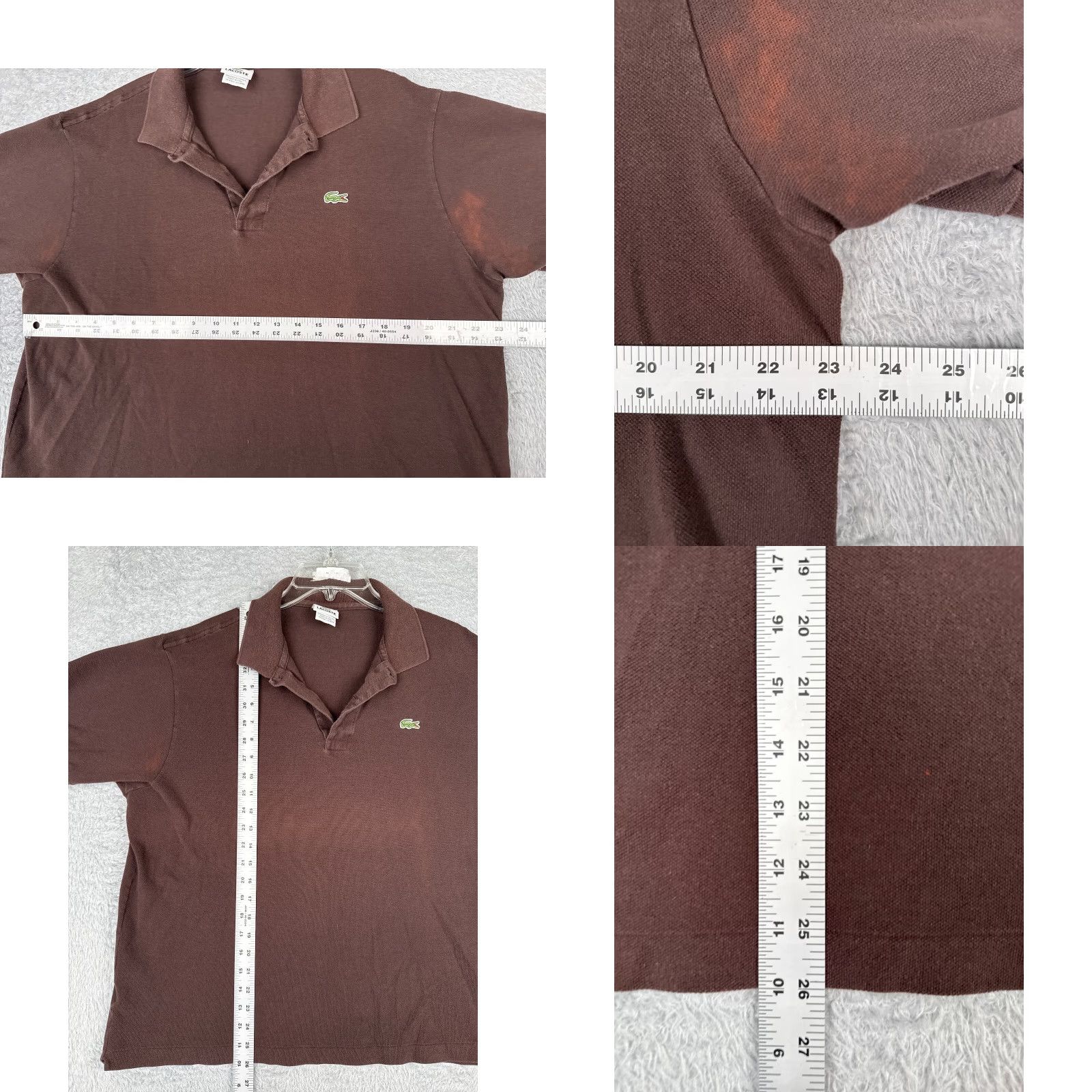Lacoste Lacoste Shirt Men 7 Brown Short Sleeve Slim 100% Cotton Jersey Classic Designer Mens Size US M / EU 48-50 / 2 - 8 Thumbnail