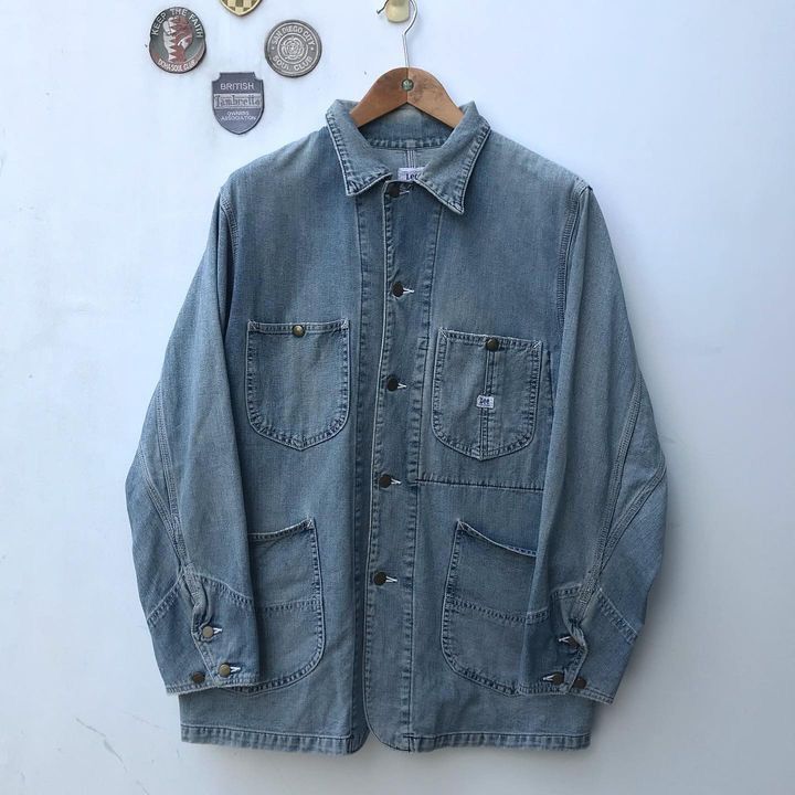 Lee × Vintage Vintage Lee Chore Jacket denim blue jeans Sanforized Coveral Size US L / EU 52-54 / 3 - 6 Thumbnail