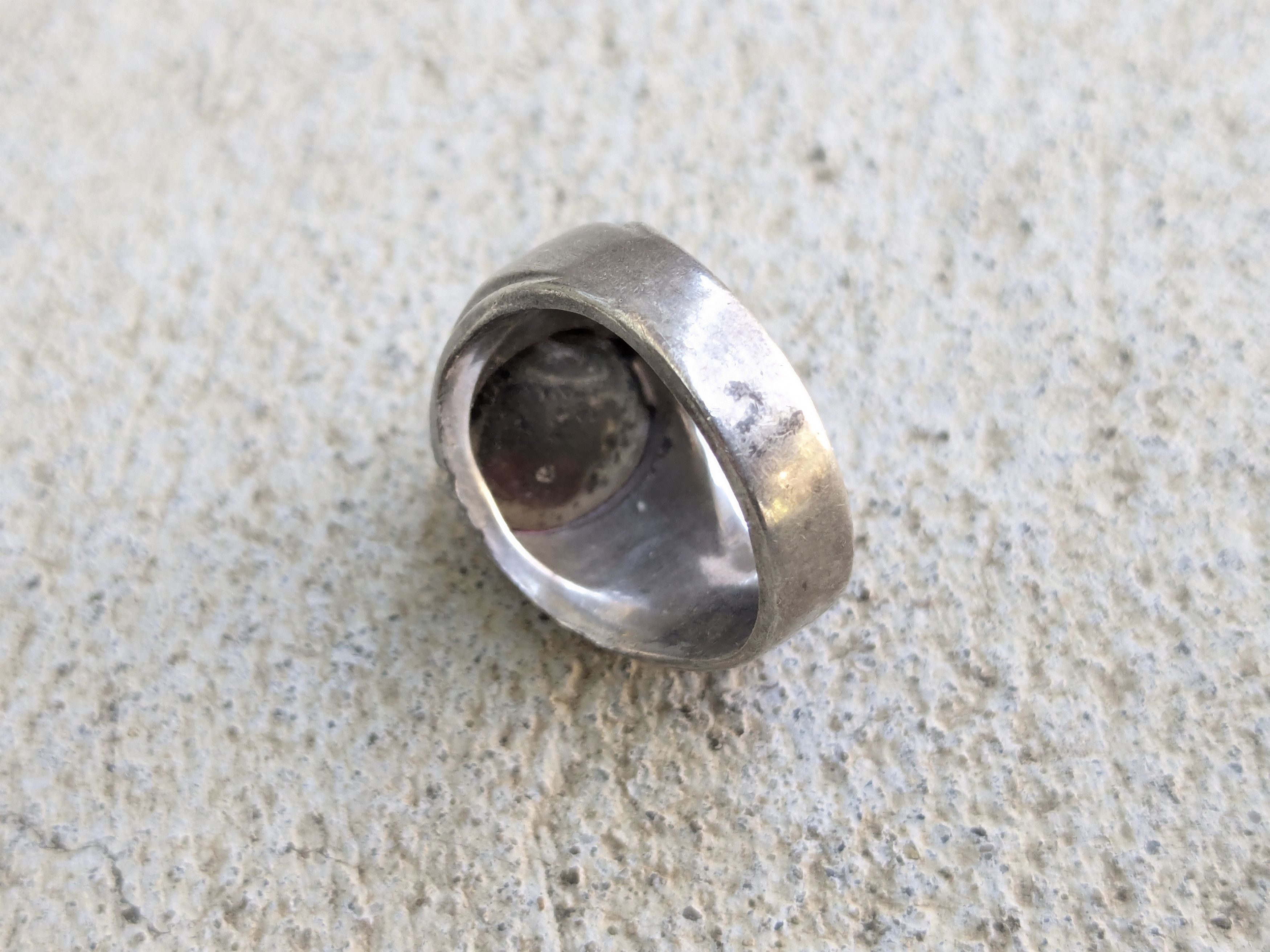 Jewelry Vintage Sterling Silver Ring Pink Oval Cabochon 8.25 Size ONE SIZE - 10 Thumbnail