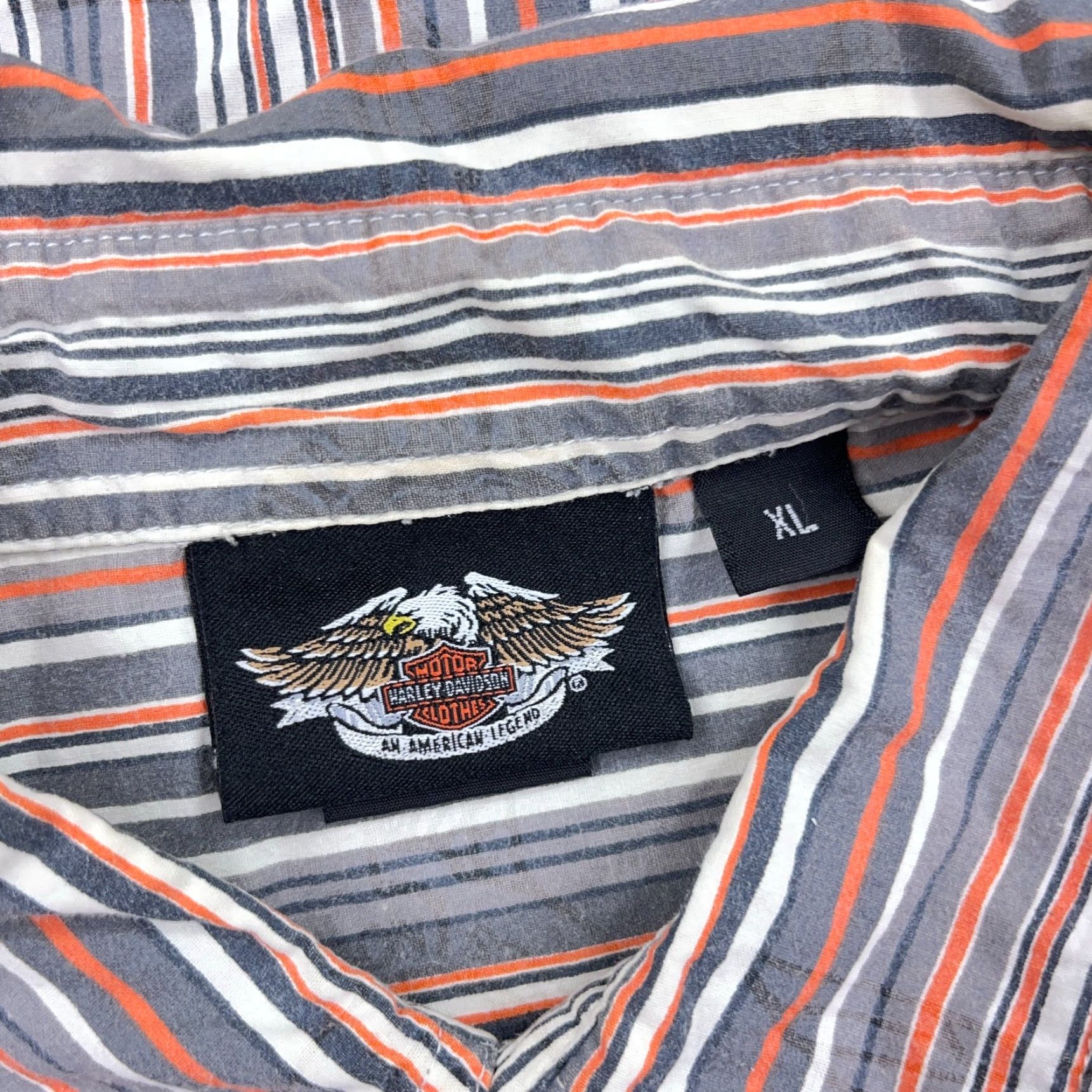 Harley Davidson Harley-Davidson Shirt Men XL Button-Up Striped Winged Skull Tencil Print AOP Y2K Size US XL / EU 56 / 4 - 3 Thumbnail