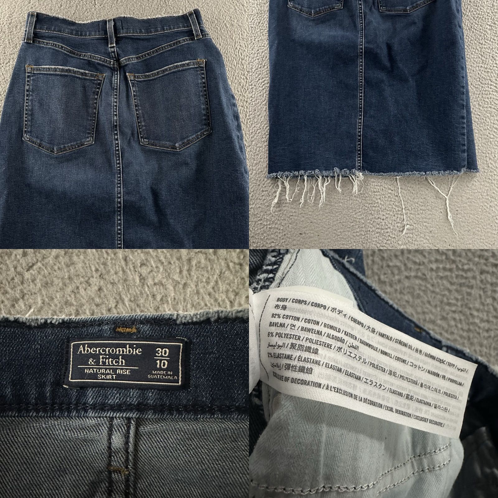 Abercrombie & Fitch Abercrombie & Fitch Womens Skirt Denim Blue 10 Knee Length Cotton Spandex Stretch Pencil Straight Vintage? Size 32" / US 10 / IT 46 - 8 Thumbnail