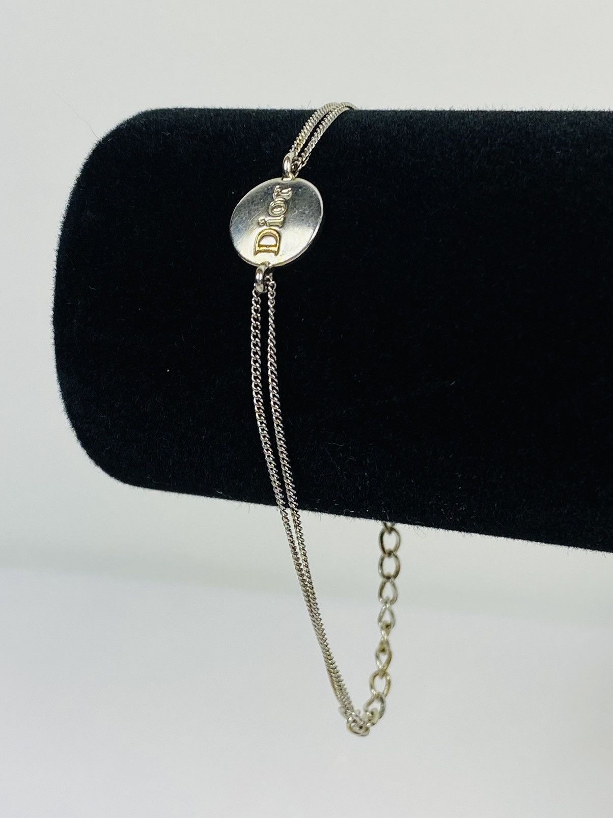 Double chain logo bracelet