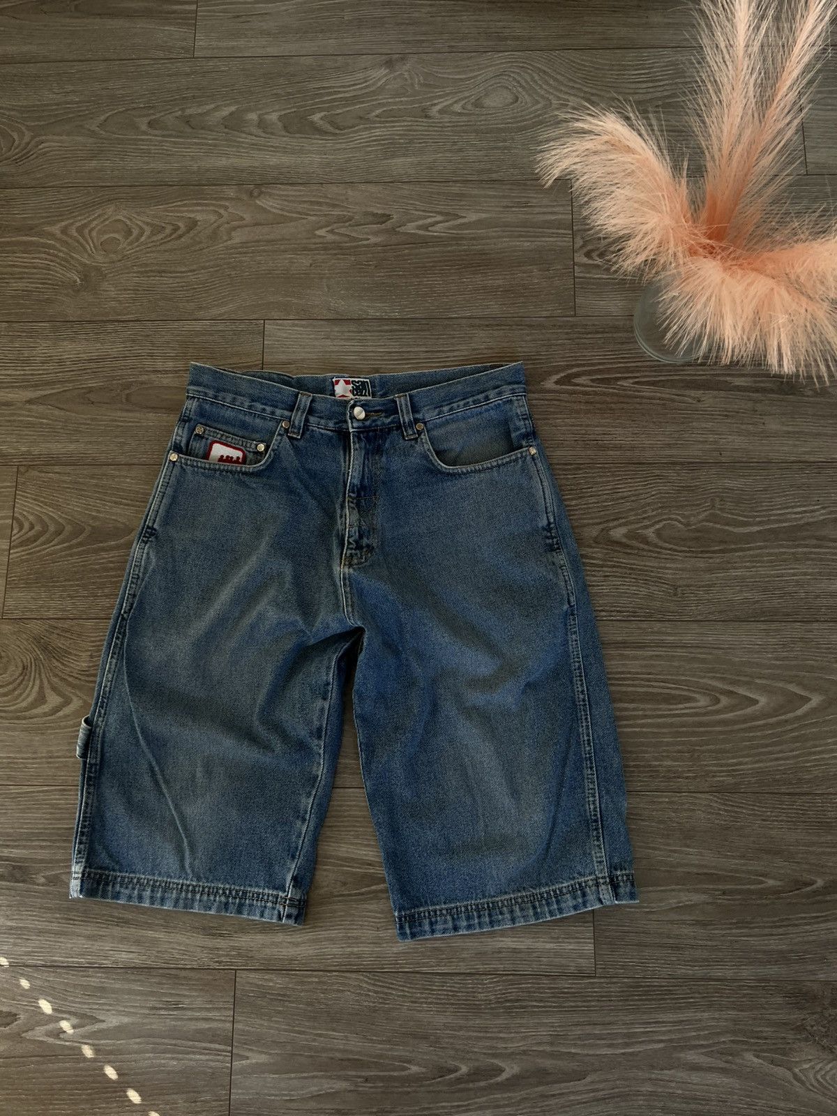 Designer × Vintage ‼️Vintage Sancezz Denim Hip Hop Affliction USA Shorts‼️ Size US 34 / EU 50 - 1 Thumbnail
