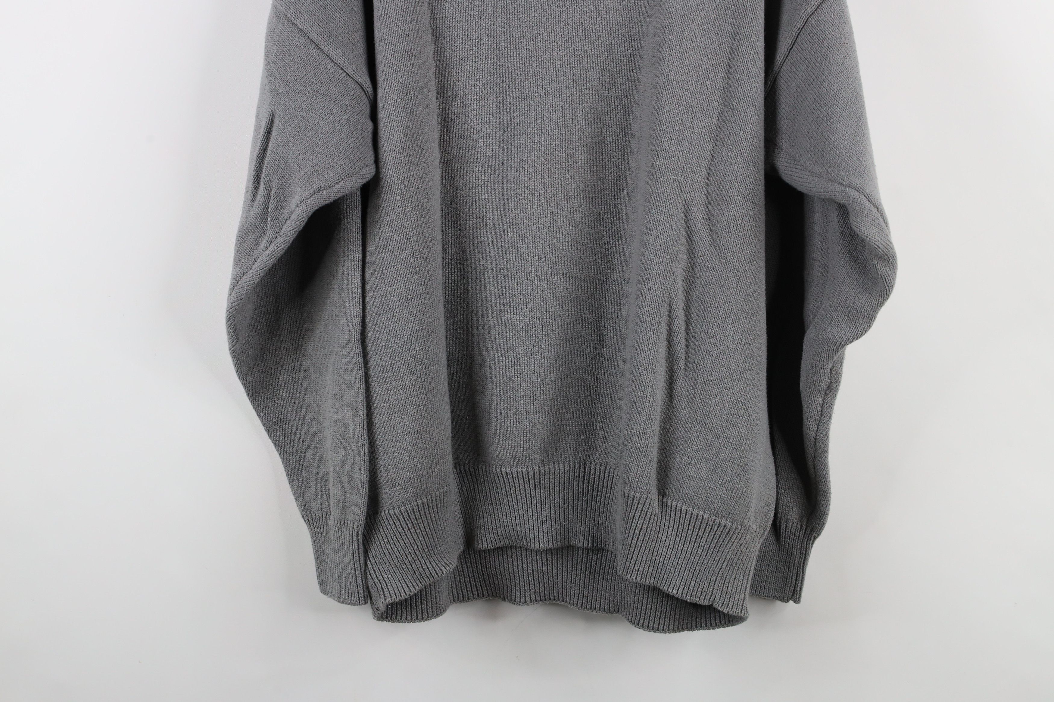 Vintage Vintage 90s Streetwear Blank Ribbed Knit V-Neck Sweater Gray Size US XL / EU 56 / 4 - 10 Thumbnail