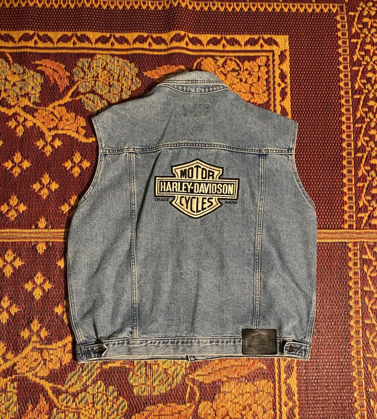 Harley Davidson Vintage 90s Harley Davidson Embroidered Denim Vest Size US XL / EU 56 / 4 - 3 Thumbnail