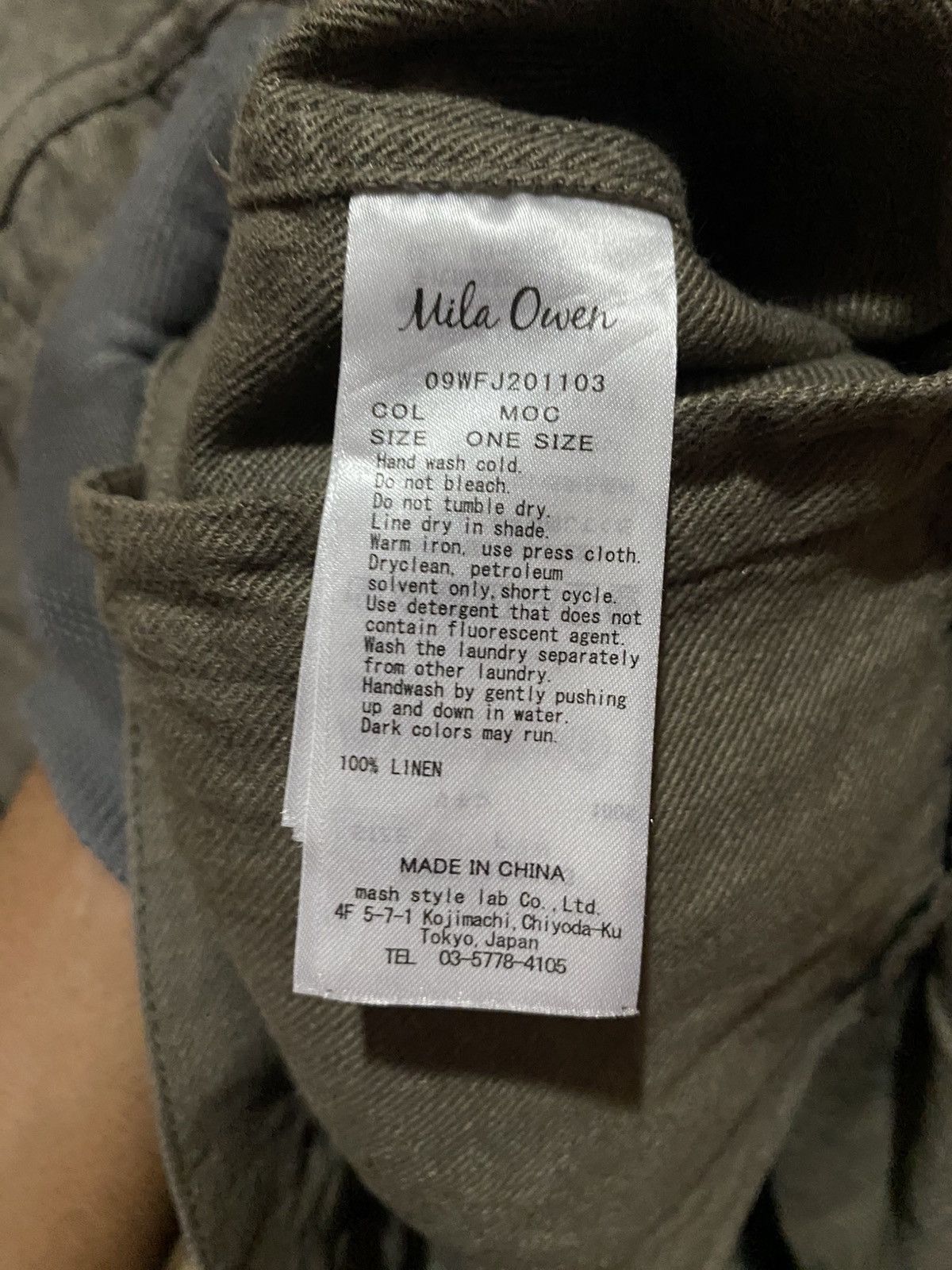 Japanese Brand Mila Owen Women’s 100% Pure Linen Utility Jacket –Earth-Tone Size ONE SIZE - 9 Thumbnail