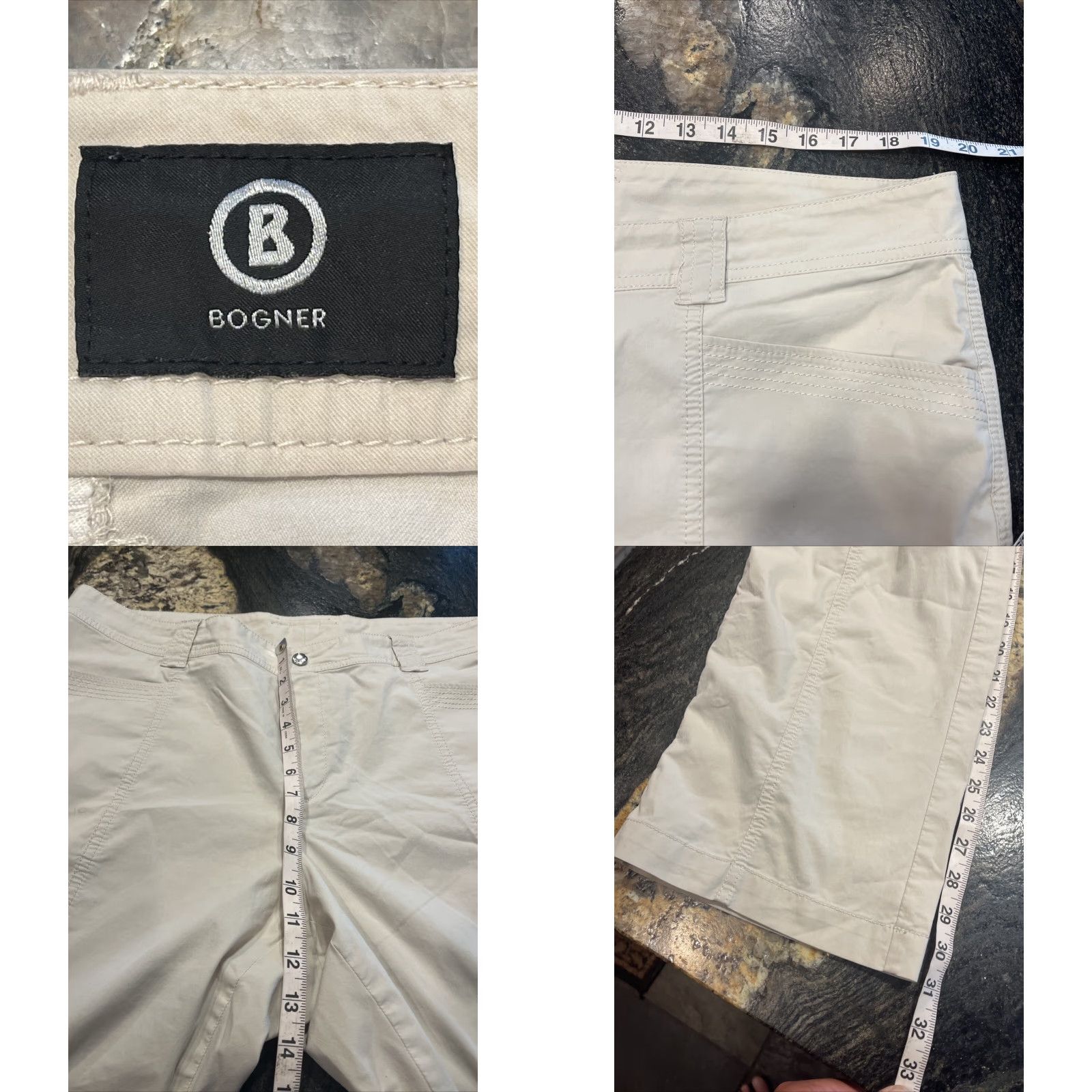 Bogner Bogner Women’s Size 16 Ivory Tan Khaki High-Rise Straight Leg Casual Slack Size 38" / US 16 / IT 52 - 8 Thumbnail