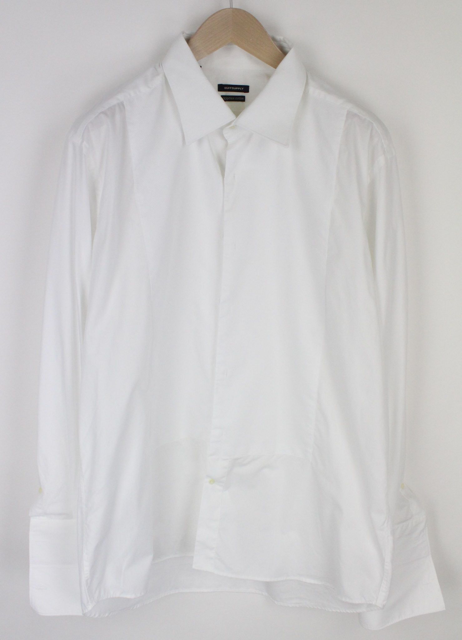 Suitsupply 46/18 White Cotton Twill 72368 Size 46R - 1 Thumbnail