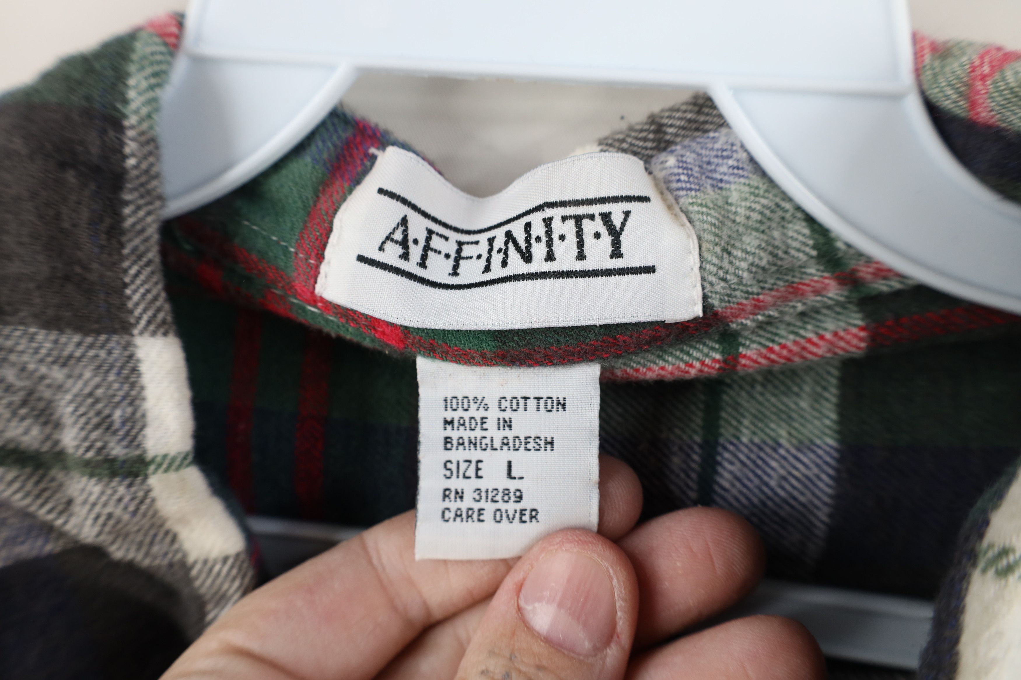 Vintage Vintage 90s Streetwear Flannel Collared Button Shirt Size L / US 10 / IT 46 - 12 Thumbnail