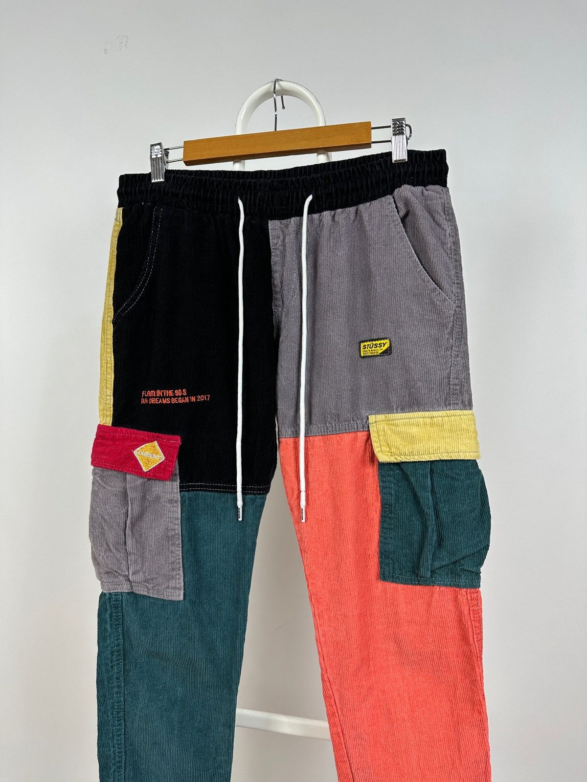 Japanese Brand Stussy x Coursemys Corduroy Patchwork Cargo Pants Size US 30 / EU 46 - 3 Thumbnail