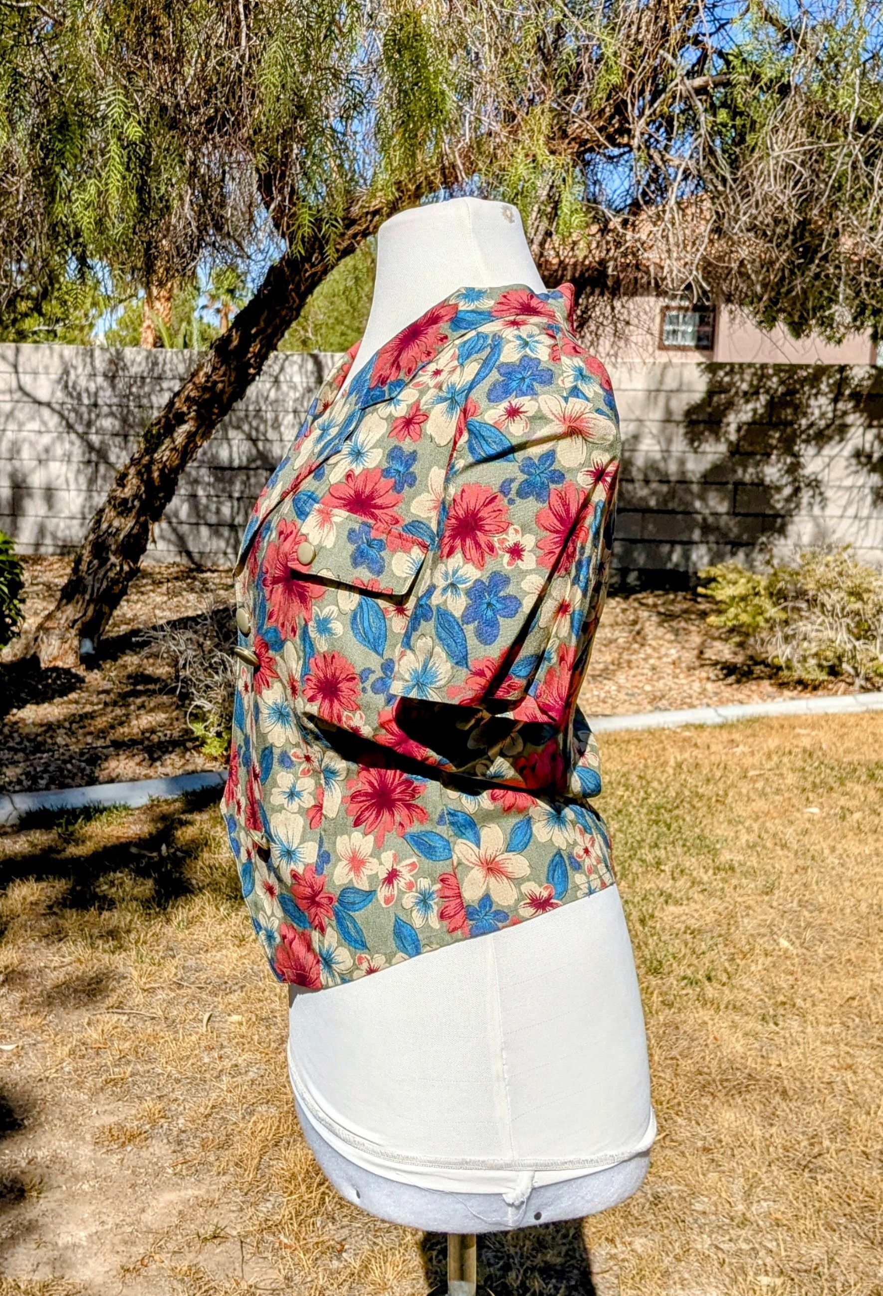 Vintage Gresom Grace of Bearings Petite Double-Breasted Blouse Dress Size M / US 6-8 / IT 42-44 - 4 Thumbnail