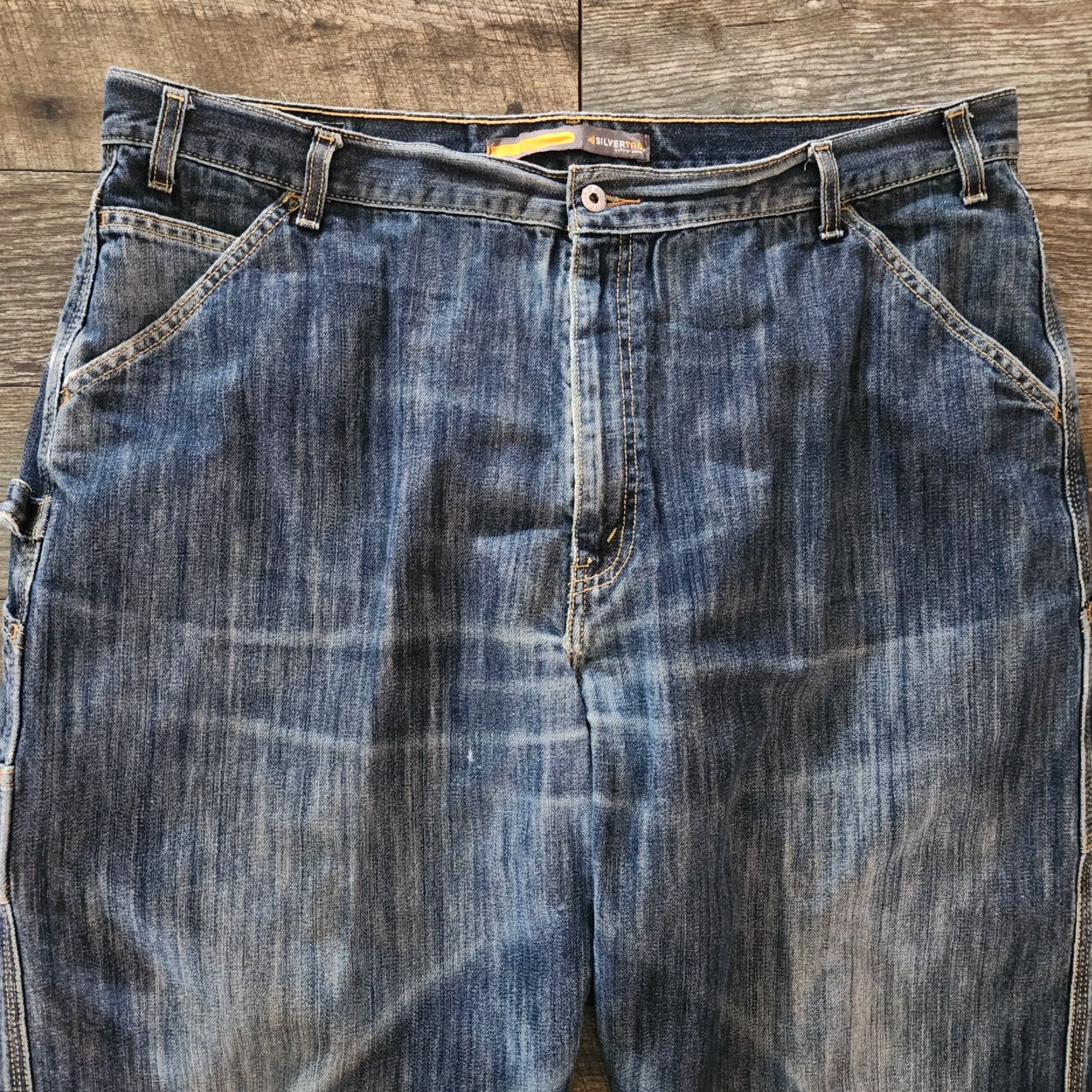 Levi's VINTAGE Levis Silvertab Jeans Carpenter Baggy Denim 42x38 Mens Tall 5-Pocket Design Blue Size US 42 / EU 58 - 6 Thumbnail