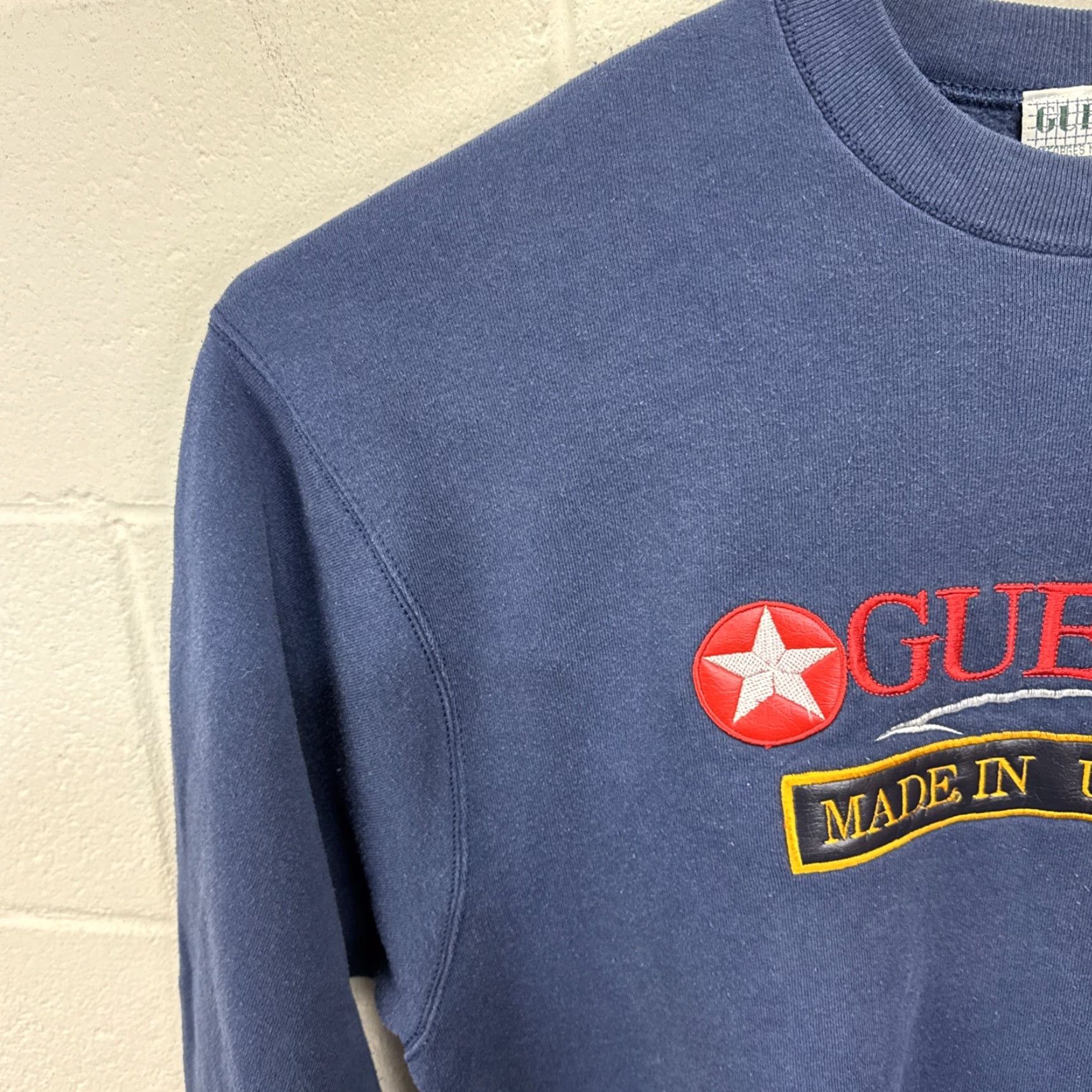 Guess VINTAGE GUESS Sweatshirt Men XL Blue Crew Neck Pullover Fleece Graphic Print Embroidered Logo USA 90s Size US XL / EU 56 / 4 - 5 Thumbnail