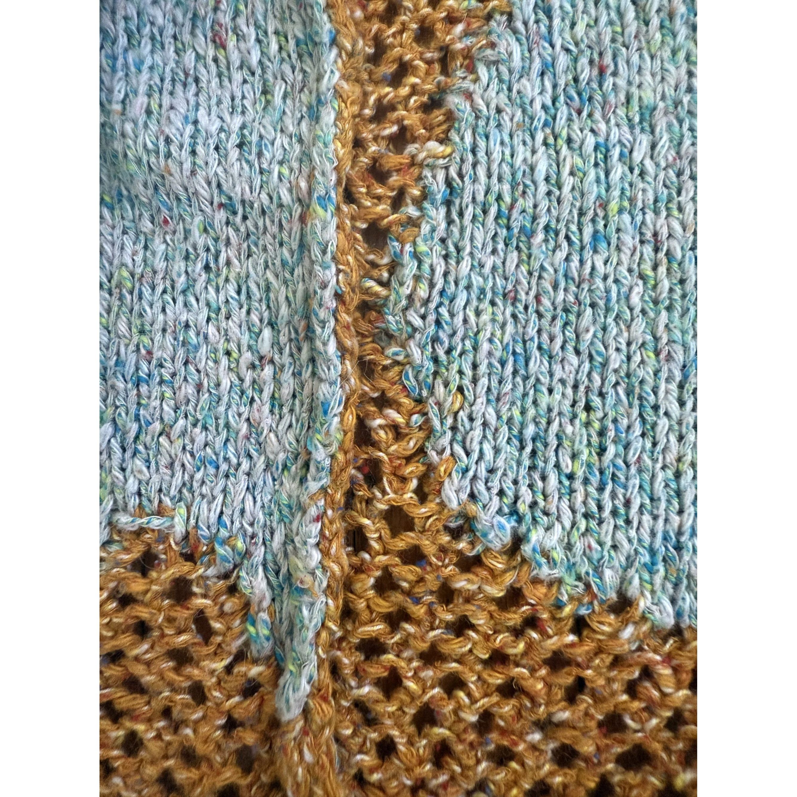 The Elder Statesman The Elder Statesman Patchwork Cotton Net Sweater – Hand-Croc Size US M / EU 48-50 / 2 - 5 Thumbnail