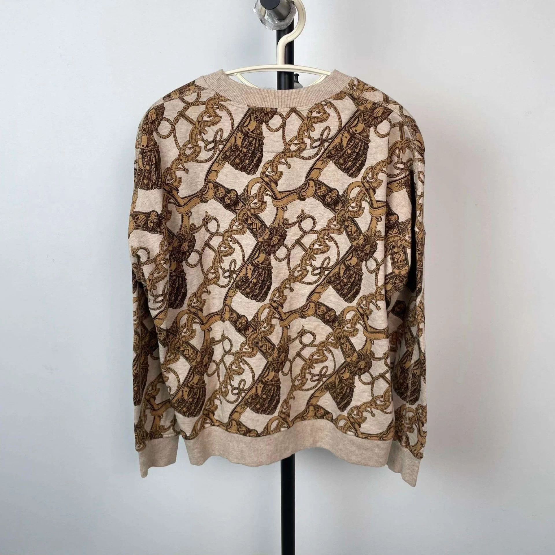 Hermes Hermès Cotton Patterned Hoodie Beige EU 36 Size XS / US 0-2 / IT 36-38 - 2 Thumbnail