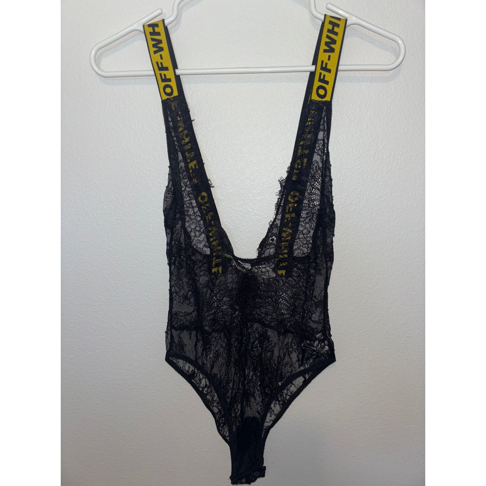 Off-White Off-White Black lace one piece bodysuit size 40 Size 27" / US 4 / IT 40 - 1 Thumbnail