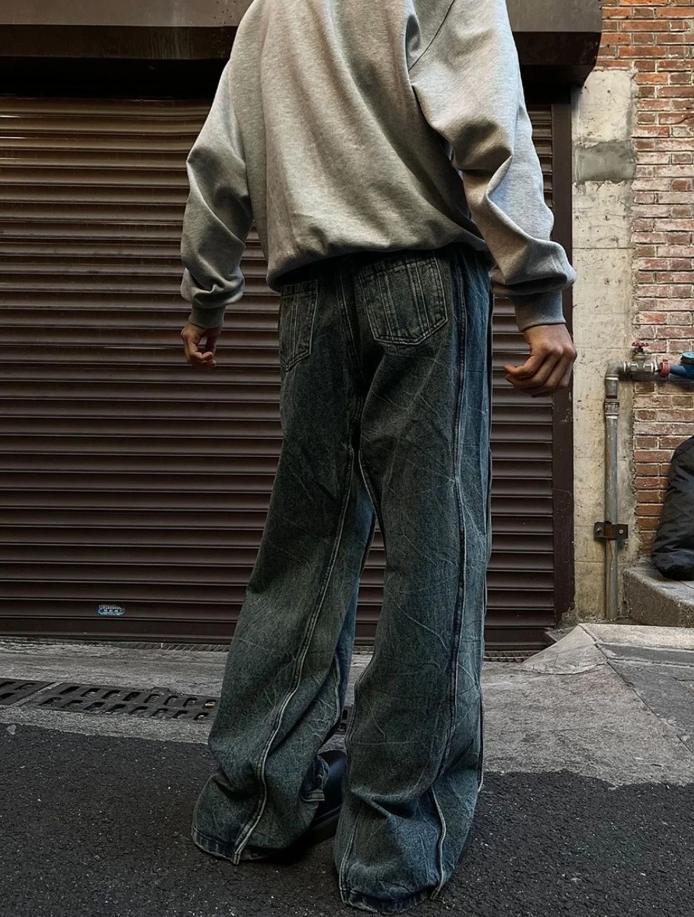 Japanese Brand × Vintage Goth Vaqueros Splice Flared Vintage Design Jeans Size US 35 - 6 Thumbnail