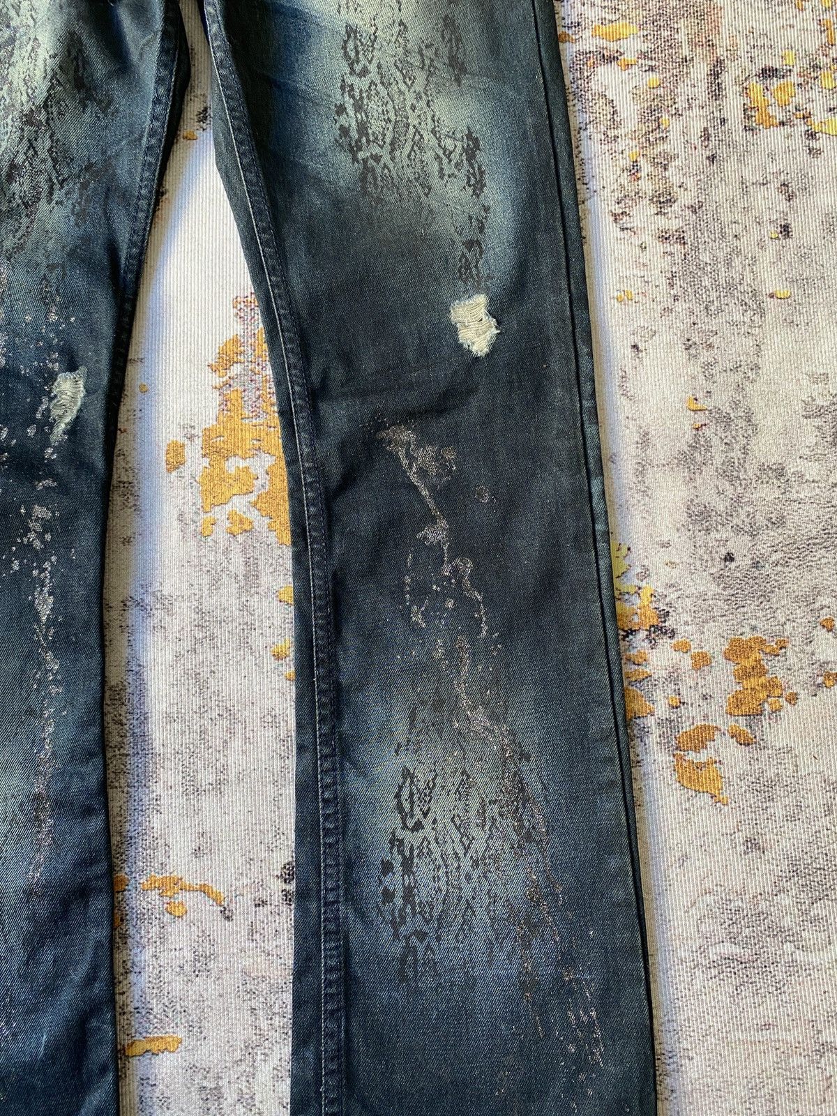 Japanese Brand Vice Fairy Claws Marks Design Gothic Punk Distressed Denim Size US 31 - 9 Thumbnail