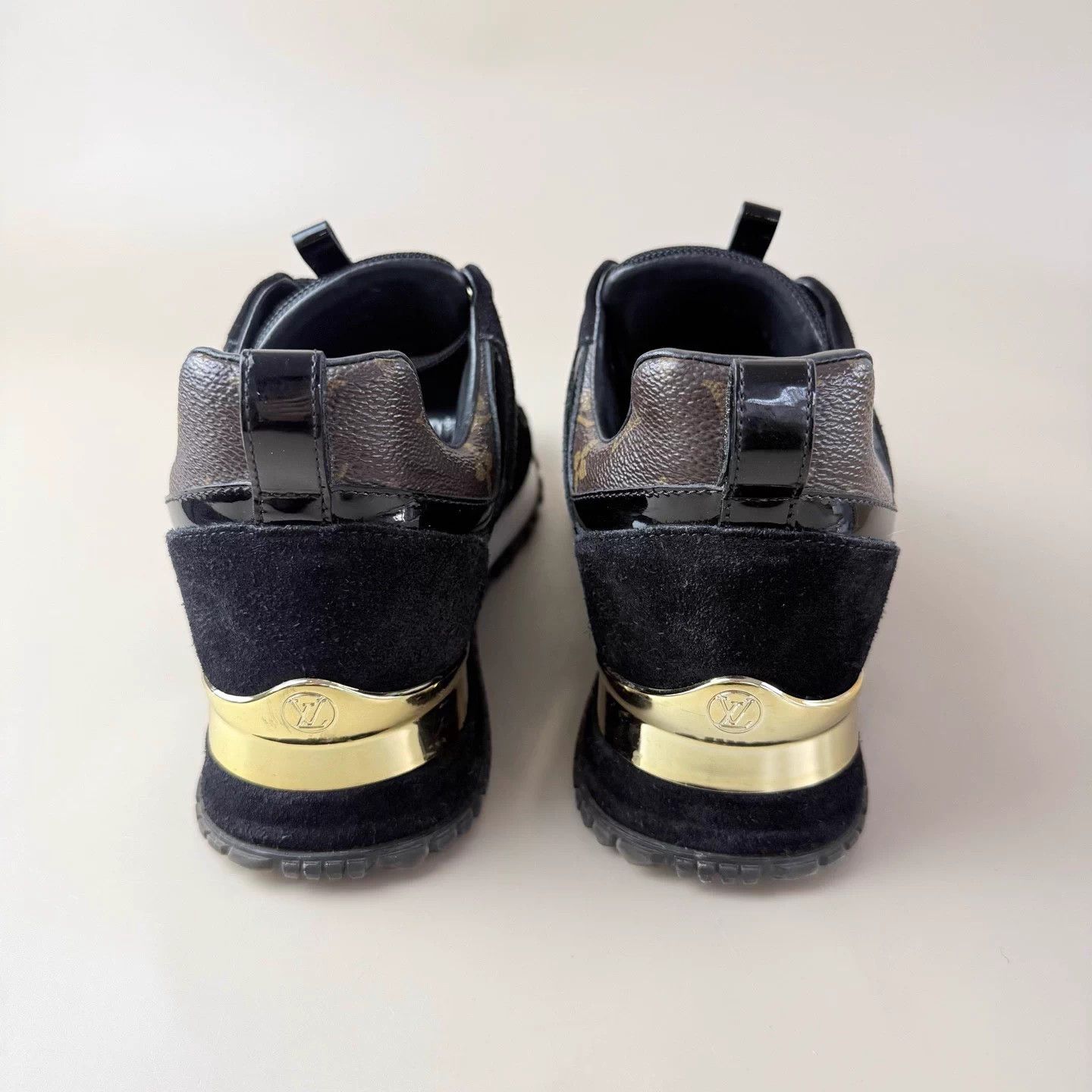 Louis Vuitton LV Run Away Black & Gold Logo Sneakers EU35 Size US 4 / IT 34 - 3 Thumbnail