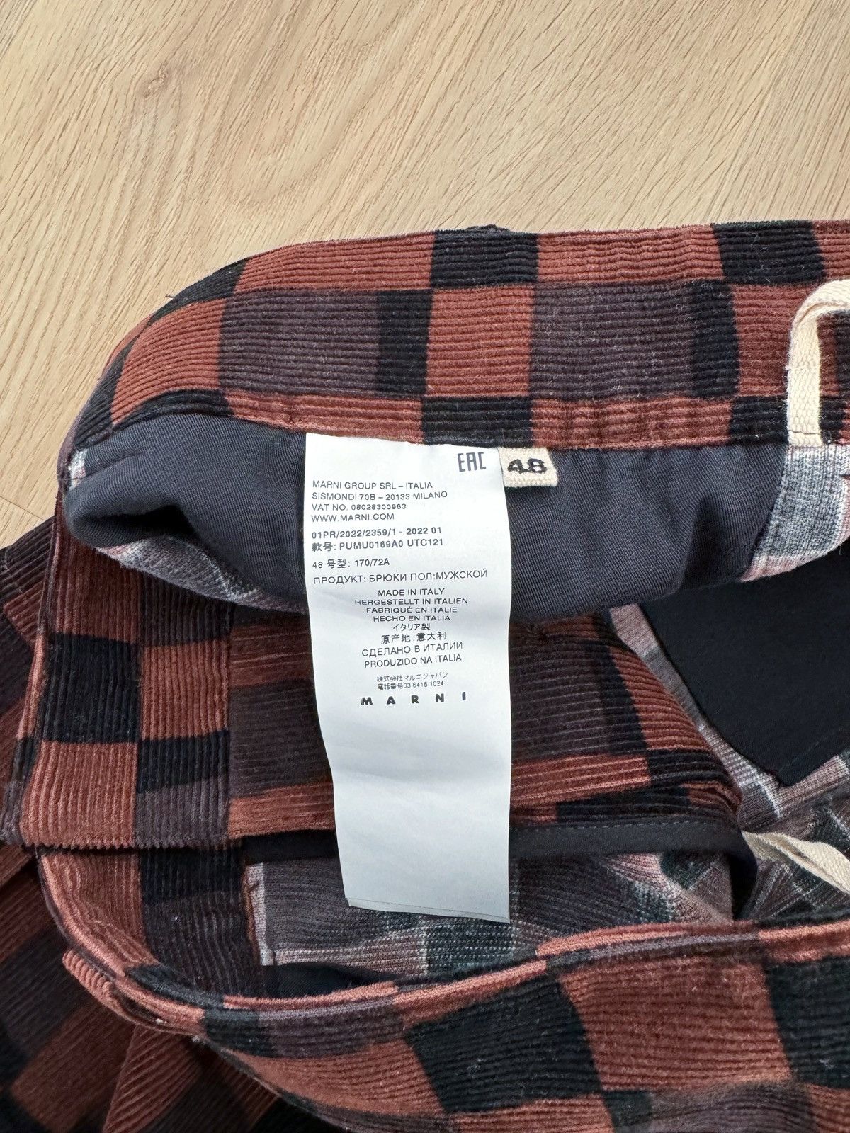 Marni Damier Check Corduroy Cargo Pants Size US 32 / EU 48 - 4 Thumbnail