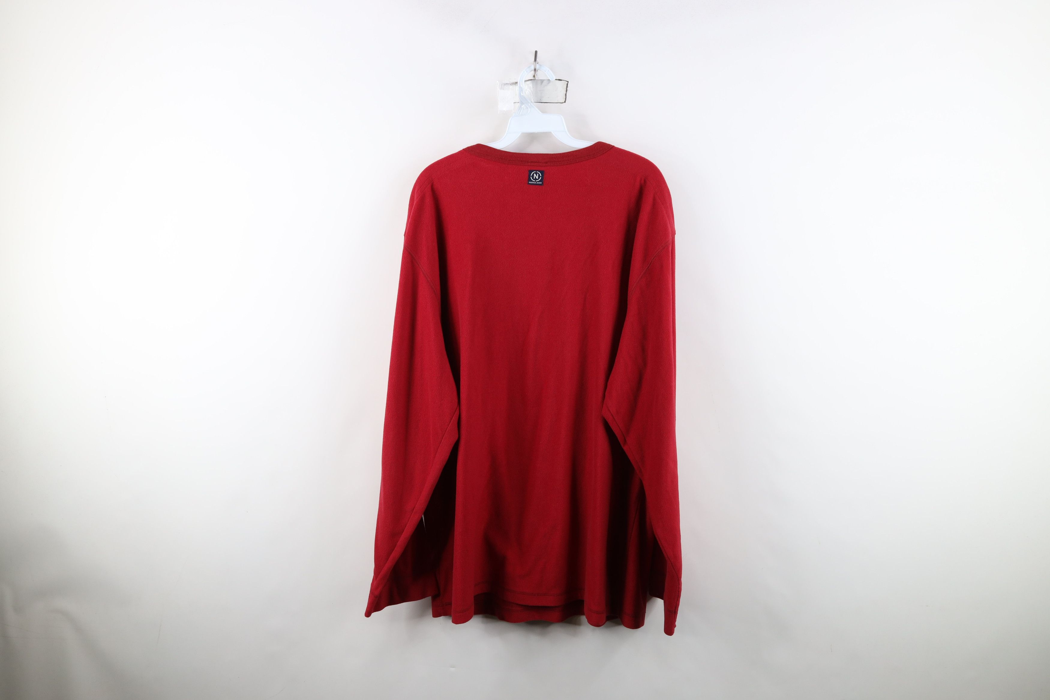 Nautica Vintage 90s Nautica Spell Out Lightweight Fleece Sweater Red Size US XL / EU 56 / 4 - 10 Thumbnail